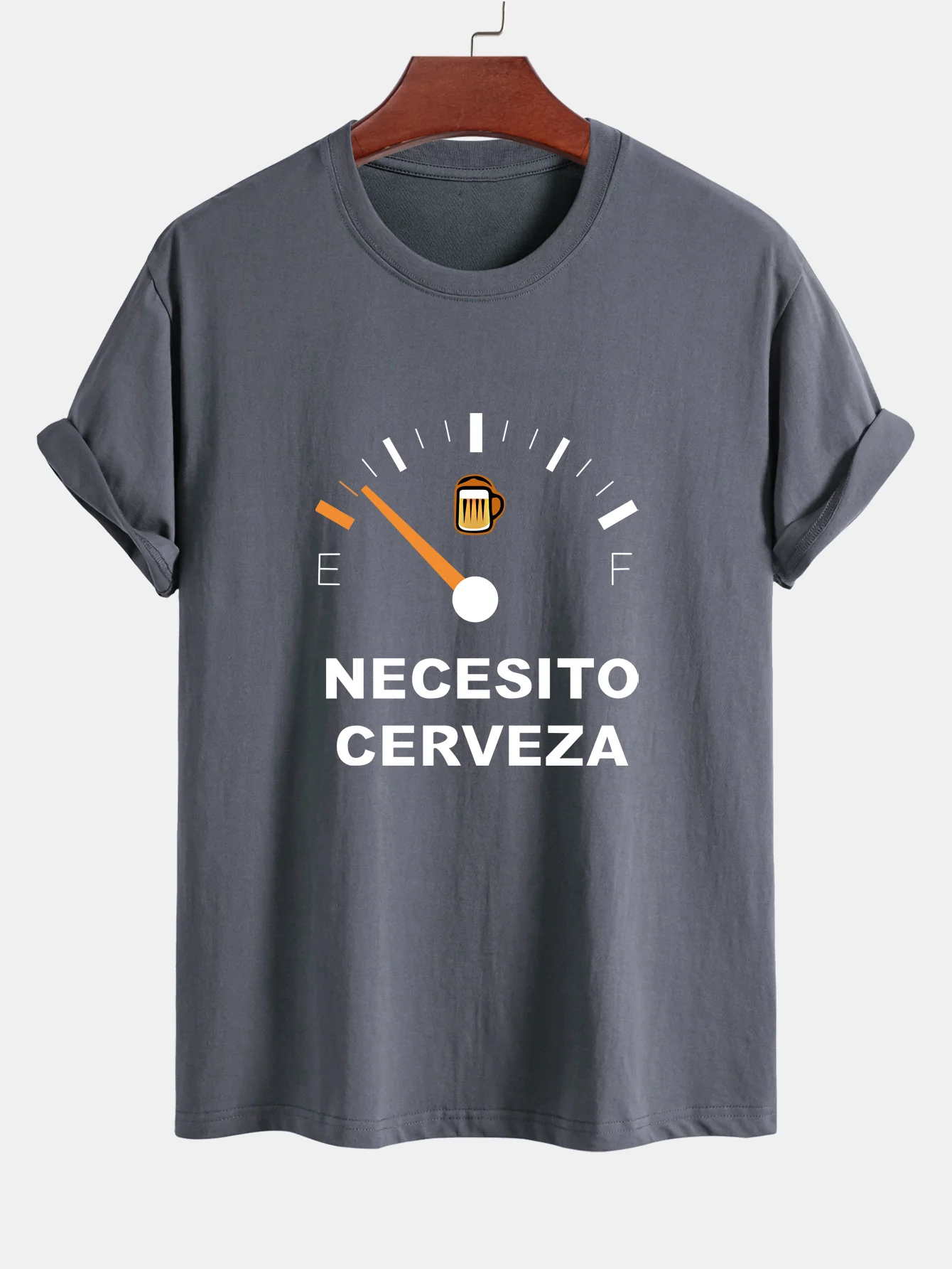 Regular Fit I Need Beer Print Baumwoll-T-Shirt - Image 6