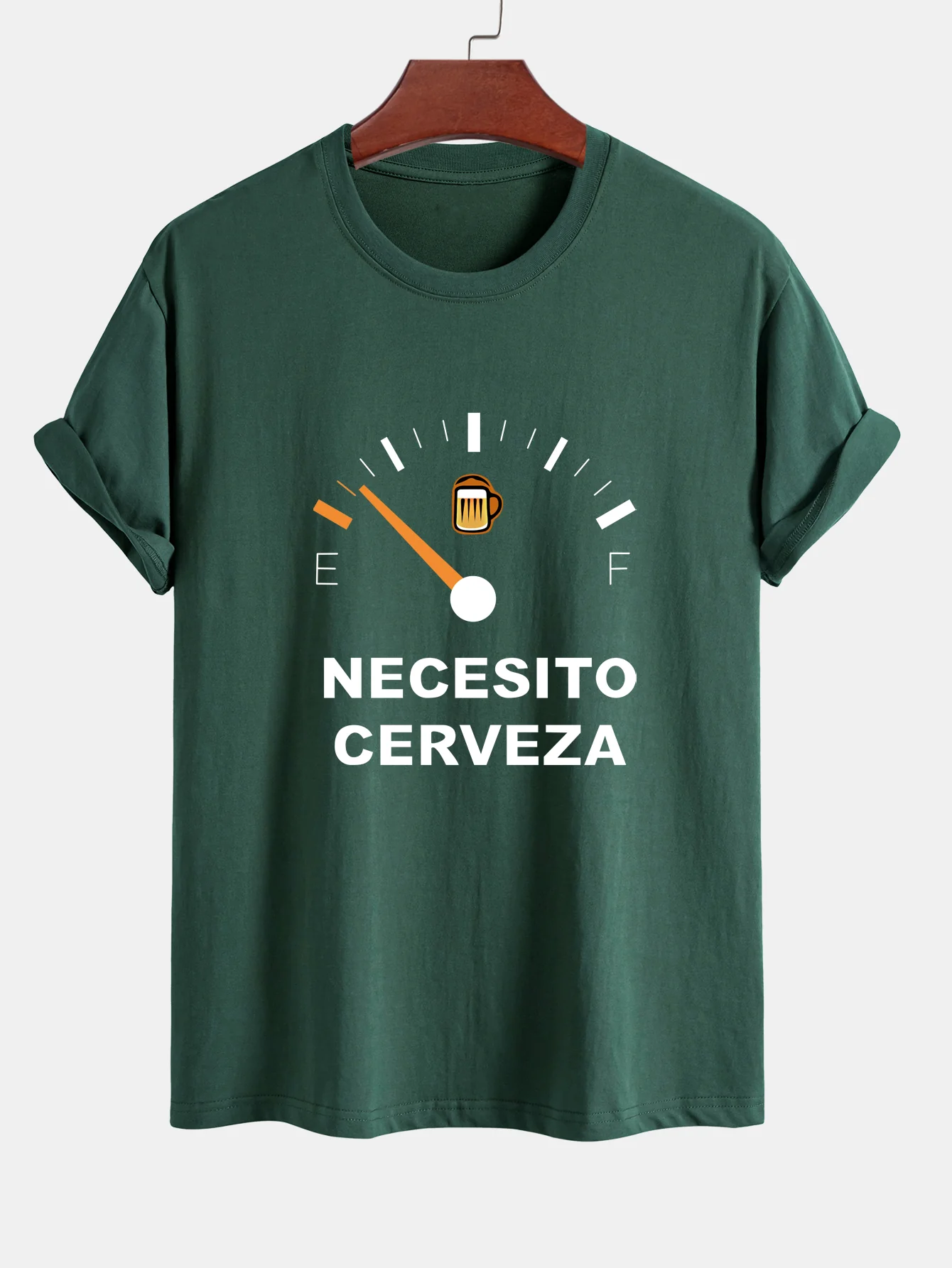 Regular Fit I Need Beer Print Baumwoll-T-Shirt - Image 7