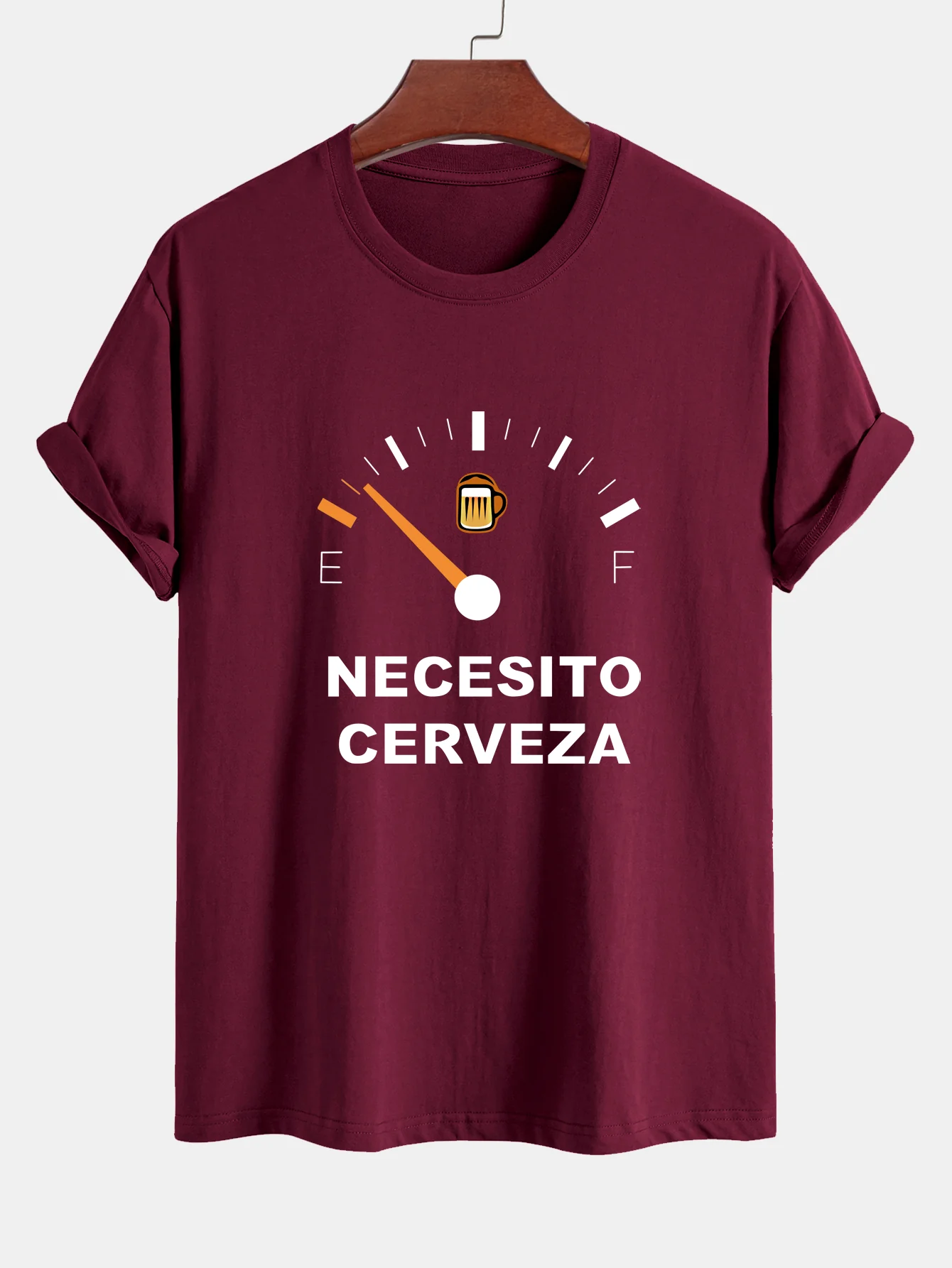 Regular Fit I Need Beer Print Baumwoll-T-Shirt - Image 8