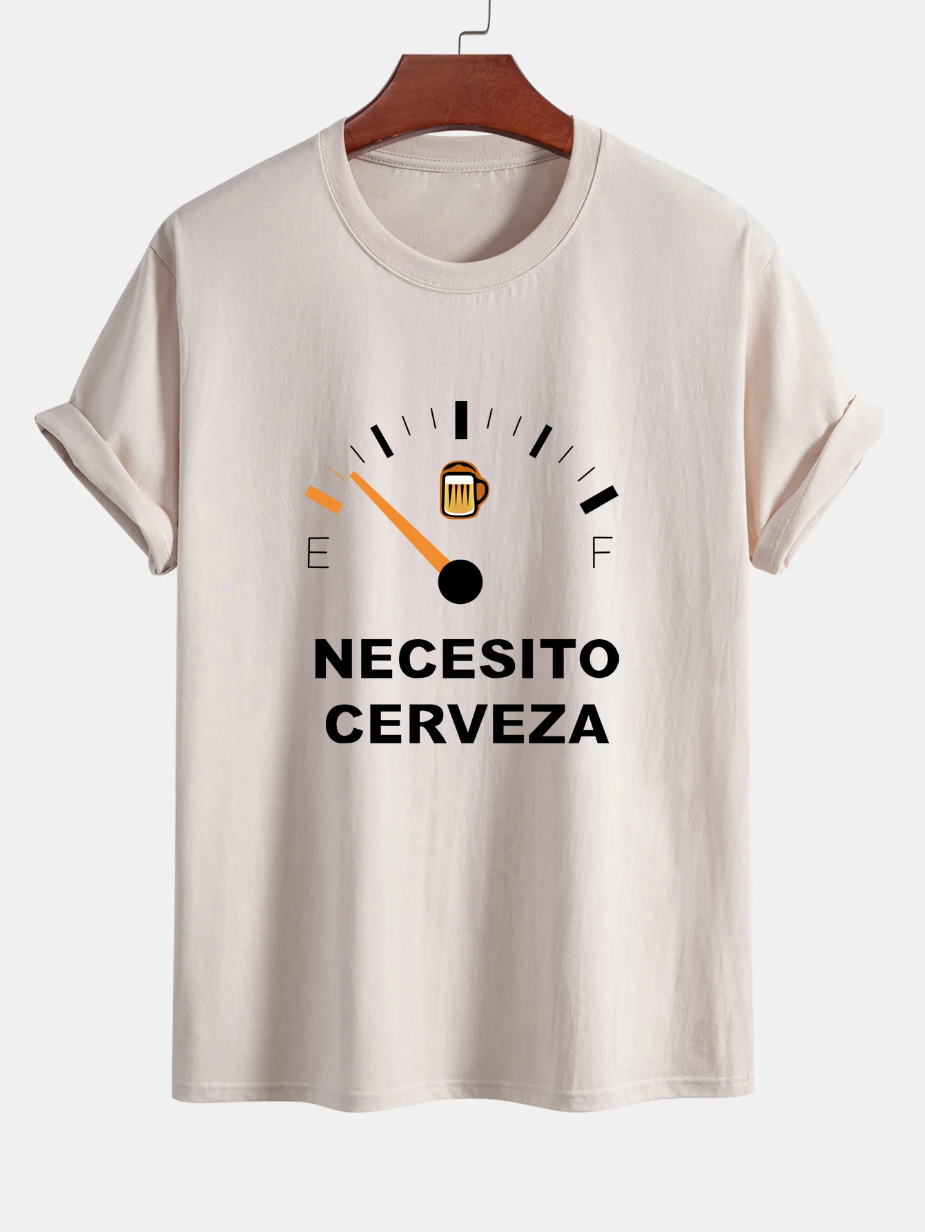Regular Fit I Need Beer Print Baumwoll-T-Shirt - Image 9