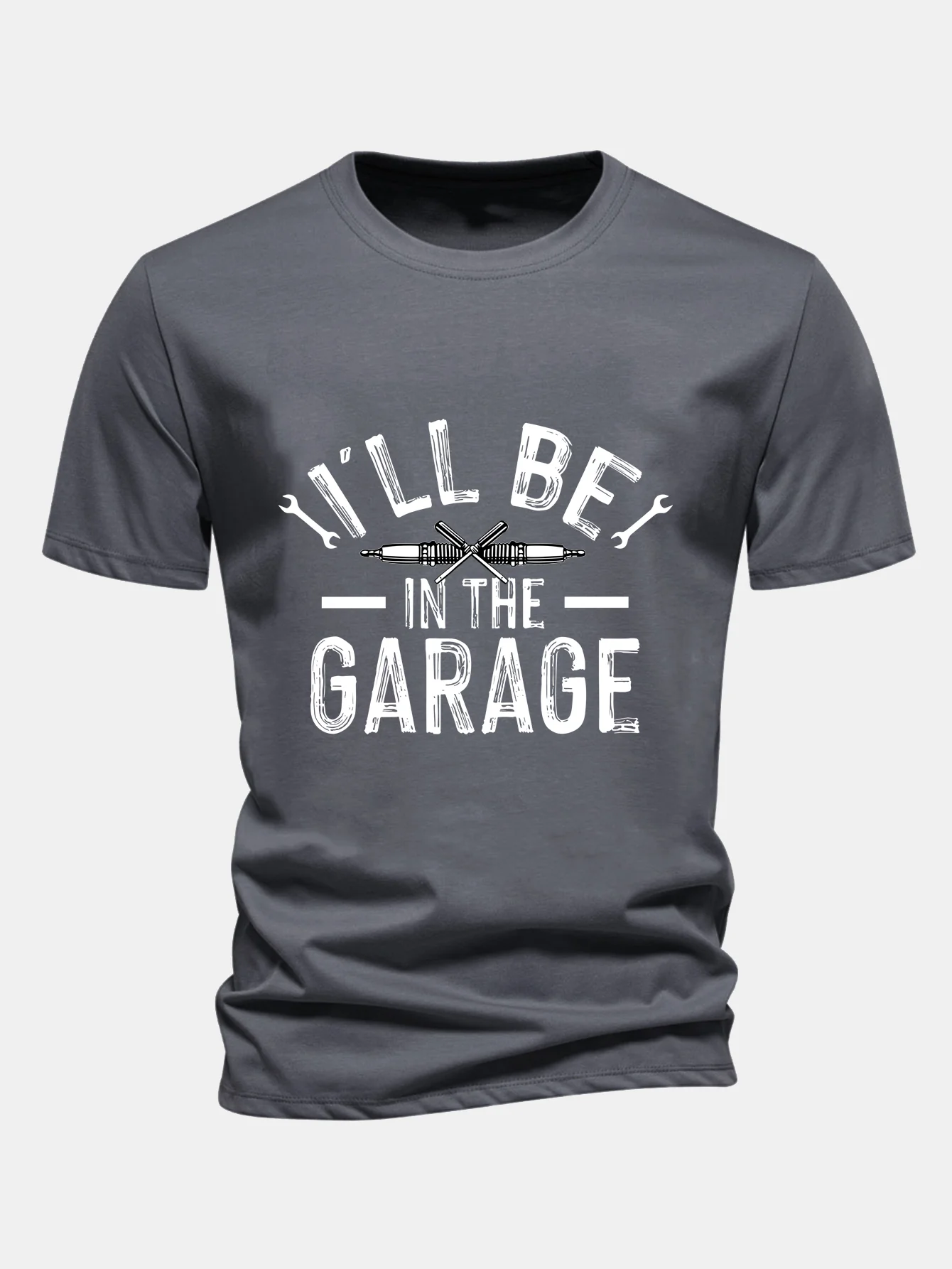 Regular Fit Ich Bin In Der Garage Print Baumwoll-T-Shirt - Image 3