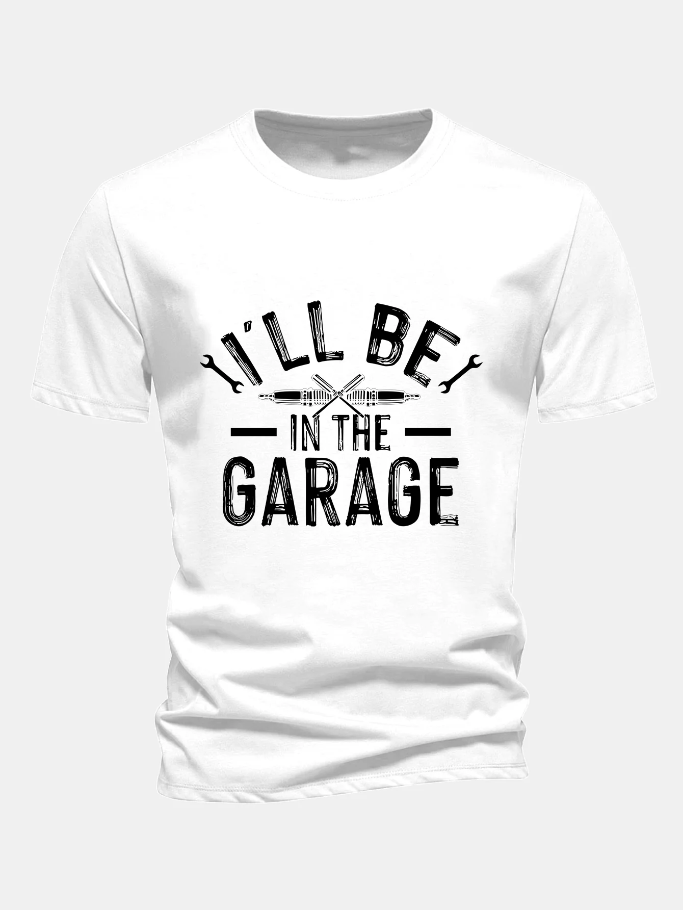 Regular Fit Ich Bin In Der Garage Print Baumwoll-T-Shirt - Image 4