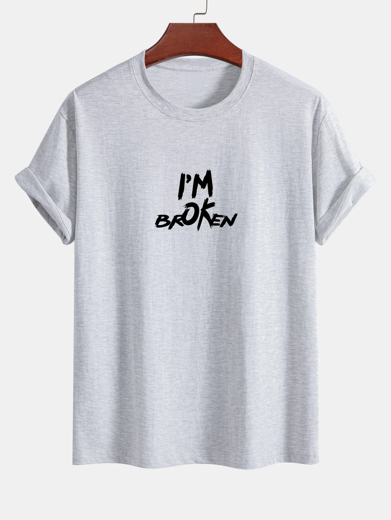Regular Fit I'm Broken Print Baumwoll-T-Shirt - Image 10