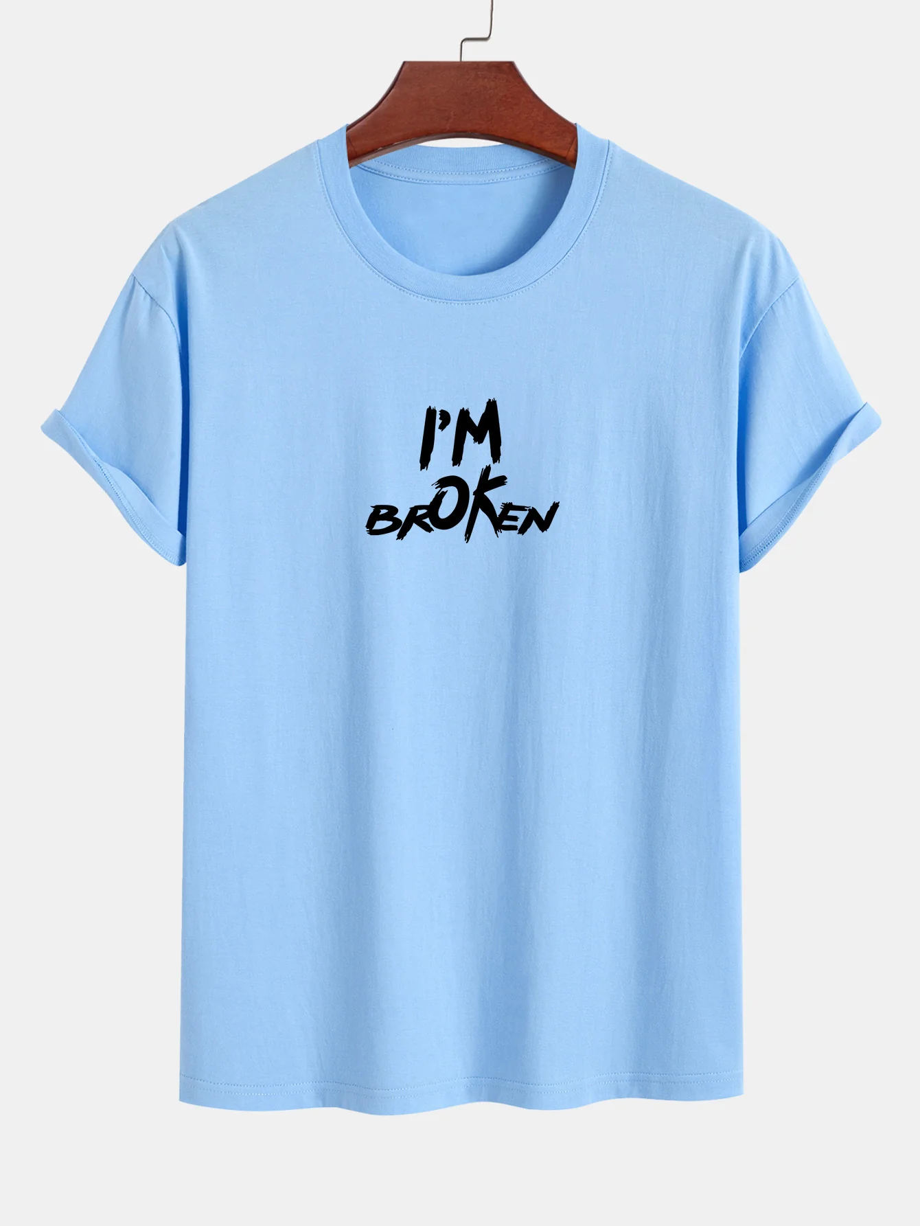 Regular Fit I'm Broken Print Baumwoll-T-Shirt - Image 12