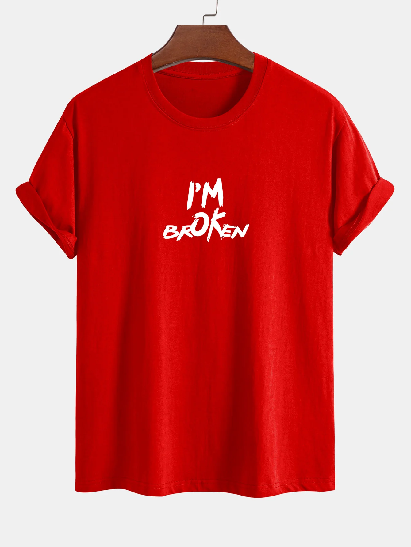 Regular Fit I'm Broken Print Baumwoll-T-Shirt - Image 14