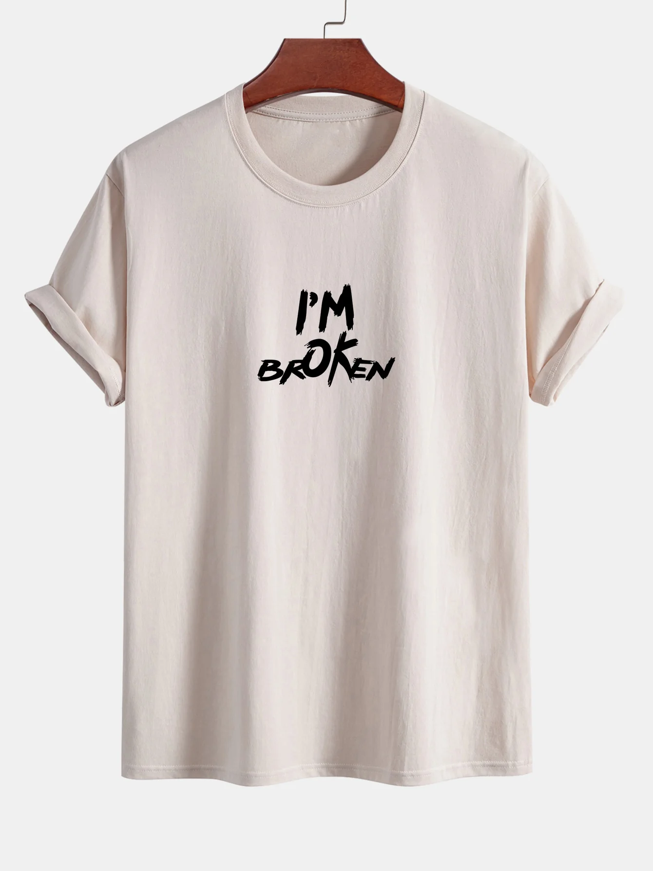 Regular Fit I'm Broken Print Baumwoll-T-Shirt - Image 9