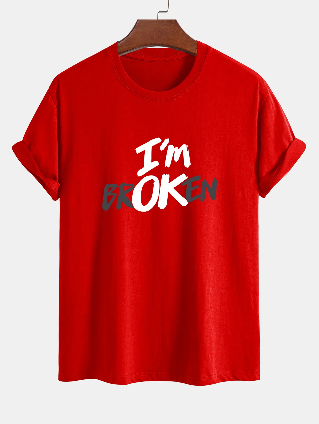 Regular Fit I'm Broken Print Baumwoll-T-Shirt - Image 10