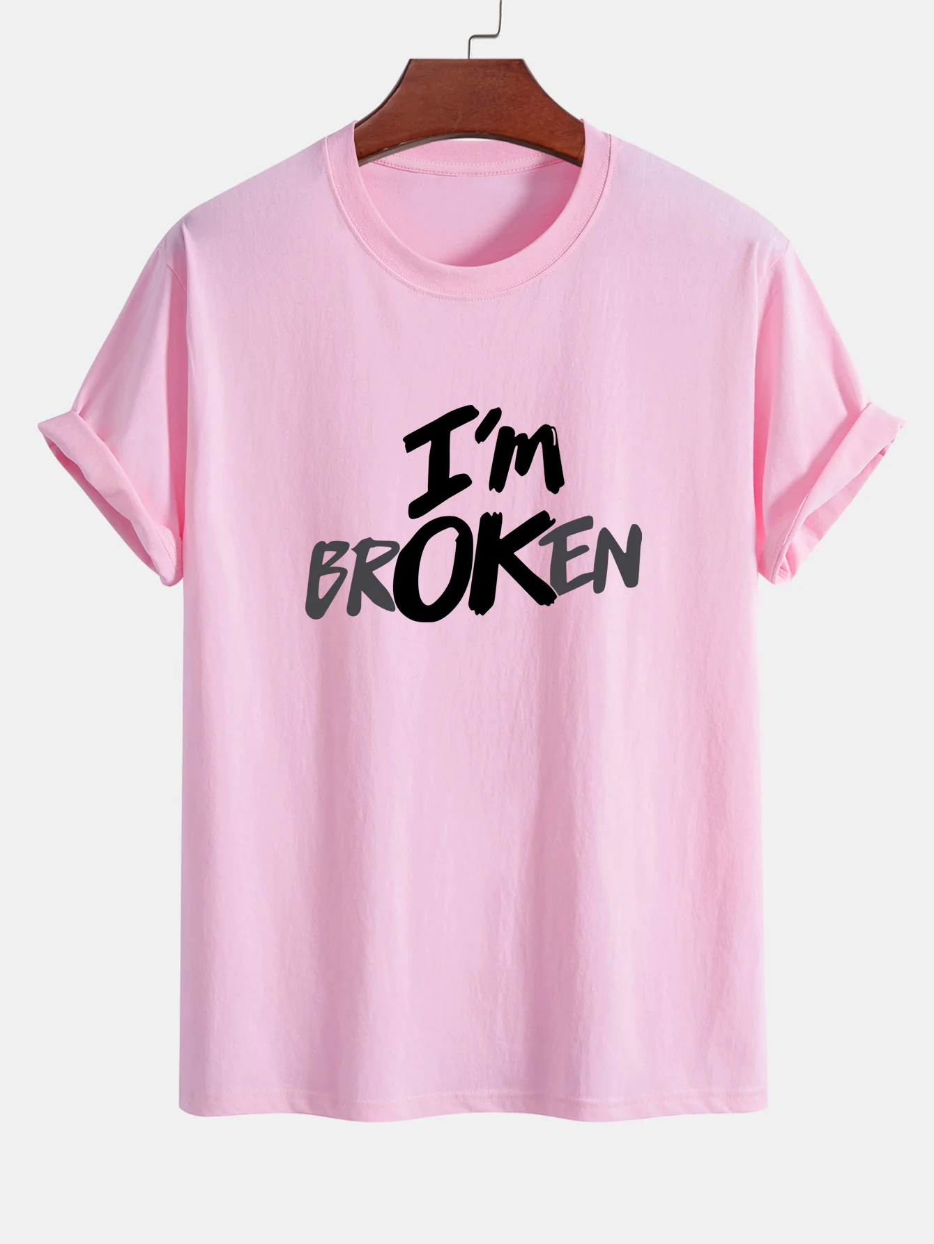 Regular Fit I'm Broken Print Baumwoll-T-Shirt - Image 12