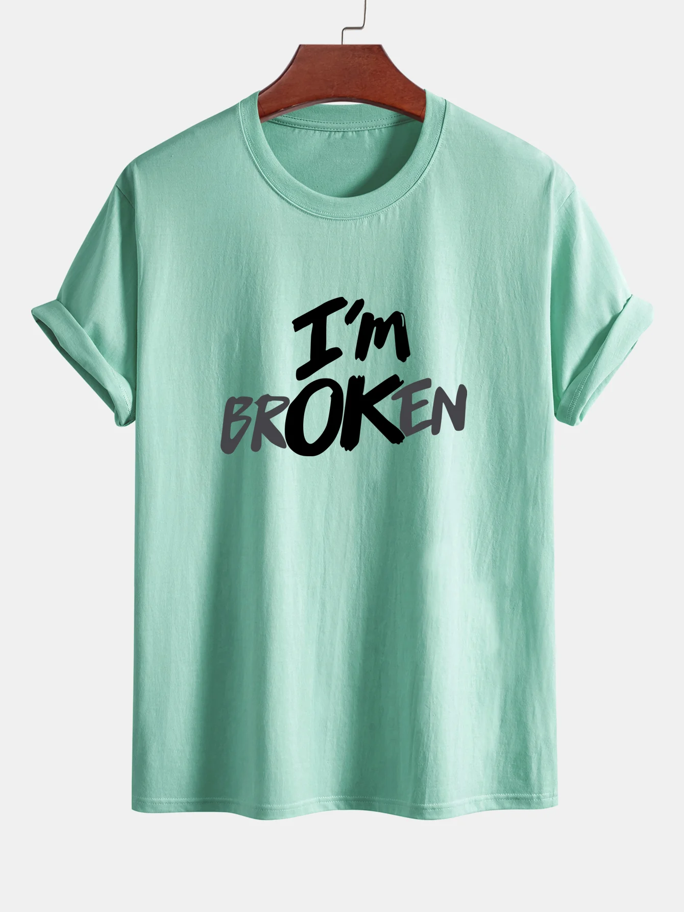 Regular Fit I'm Broken Print Baumwoll-T-Shirt - Image 14