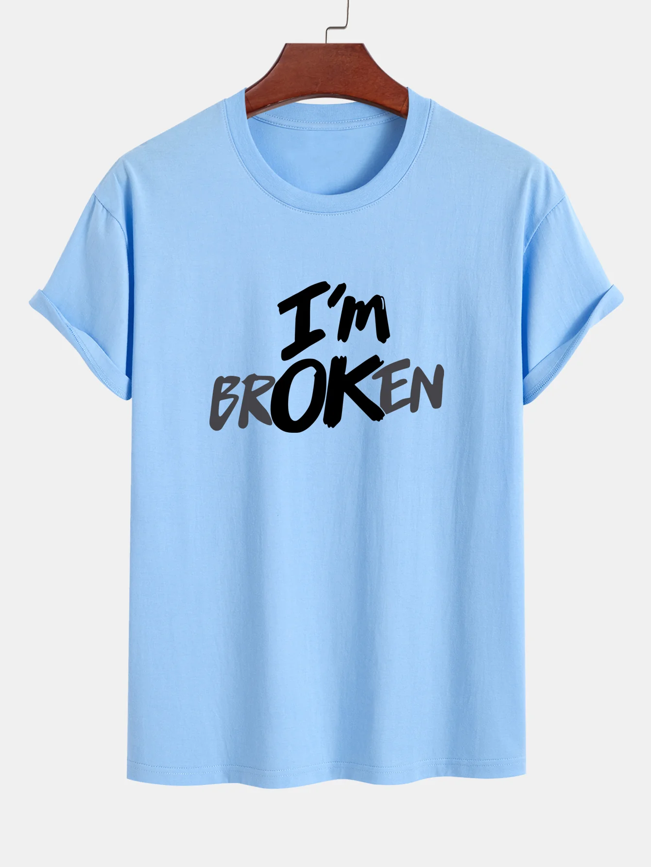 Regular Fit I'm Broken Print Baumwoll-T-Shirt - Image 15