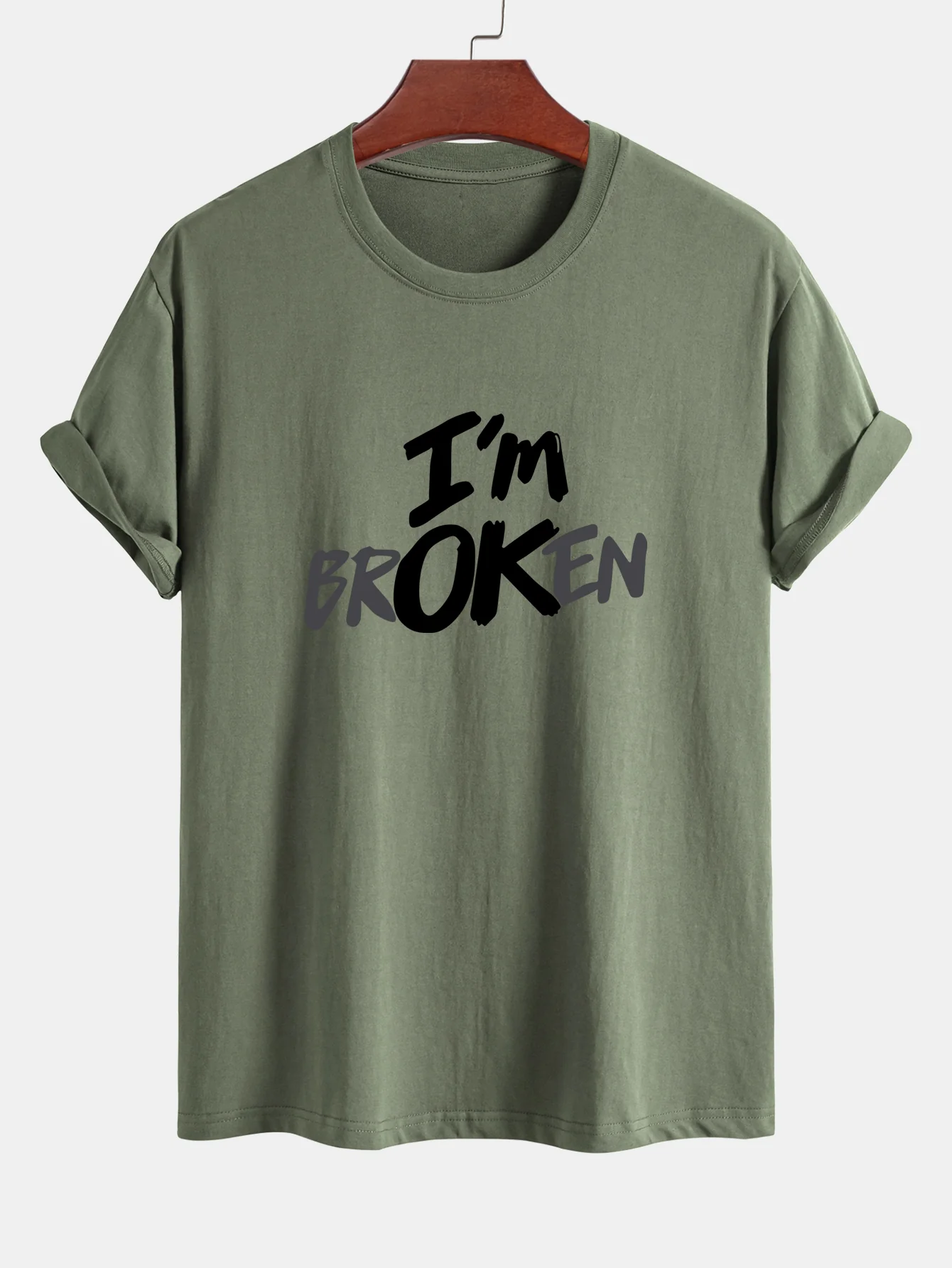 Regular Fit I'm Broken Print Baumwoll-T-Shirt - Image 16