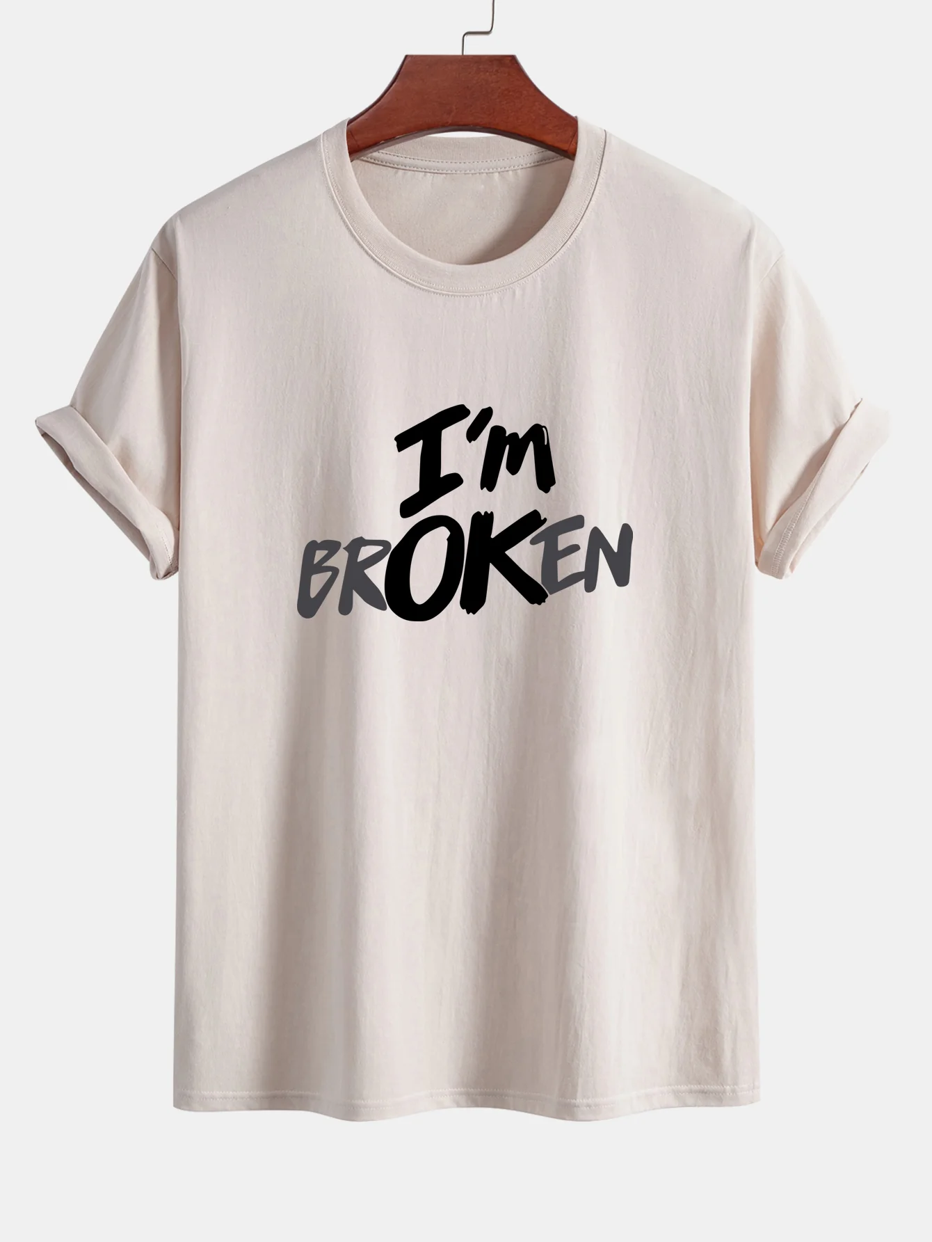 Regular Fit I'm Broken Print Baumwoll-T-Shirt - Image 3