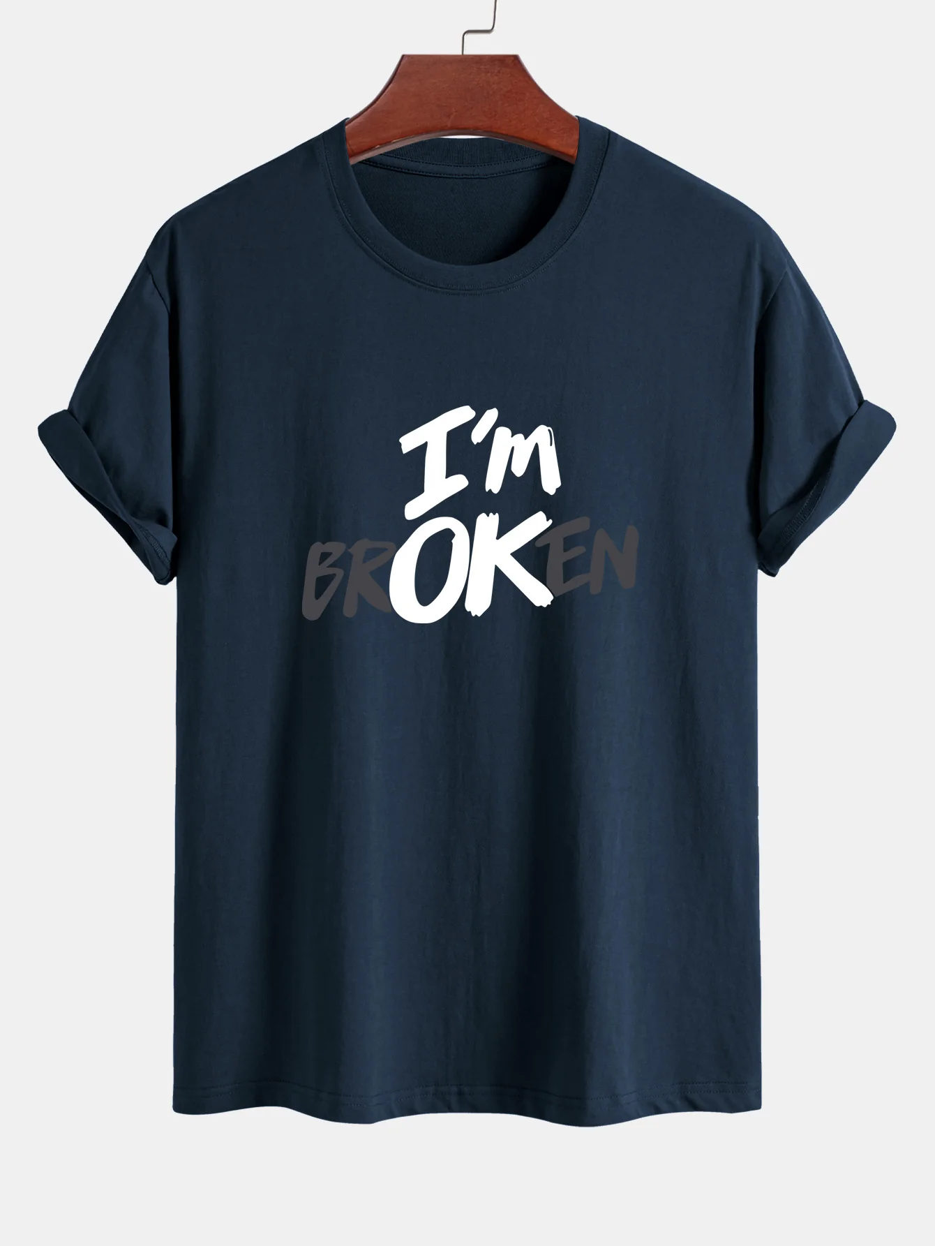 Regular Fit I'm Broken Print Baumwoll-T-Shirt - Image 5