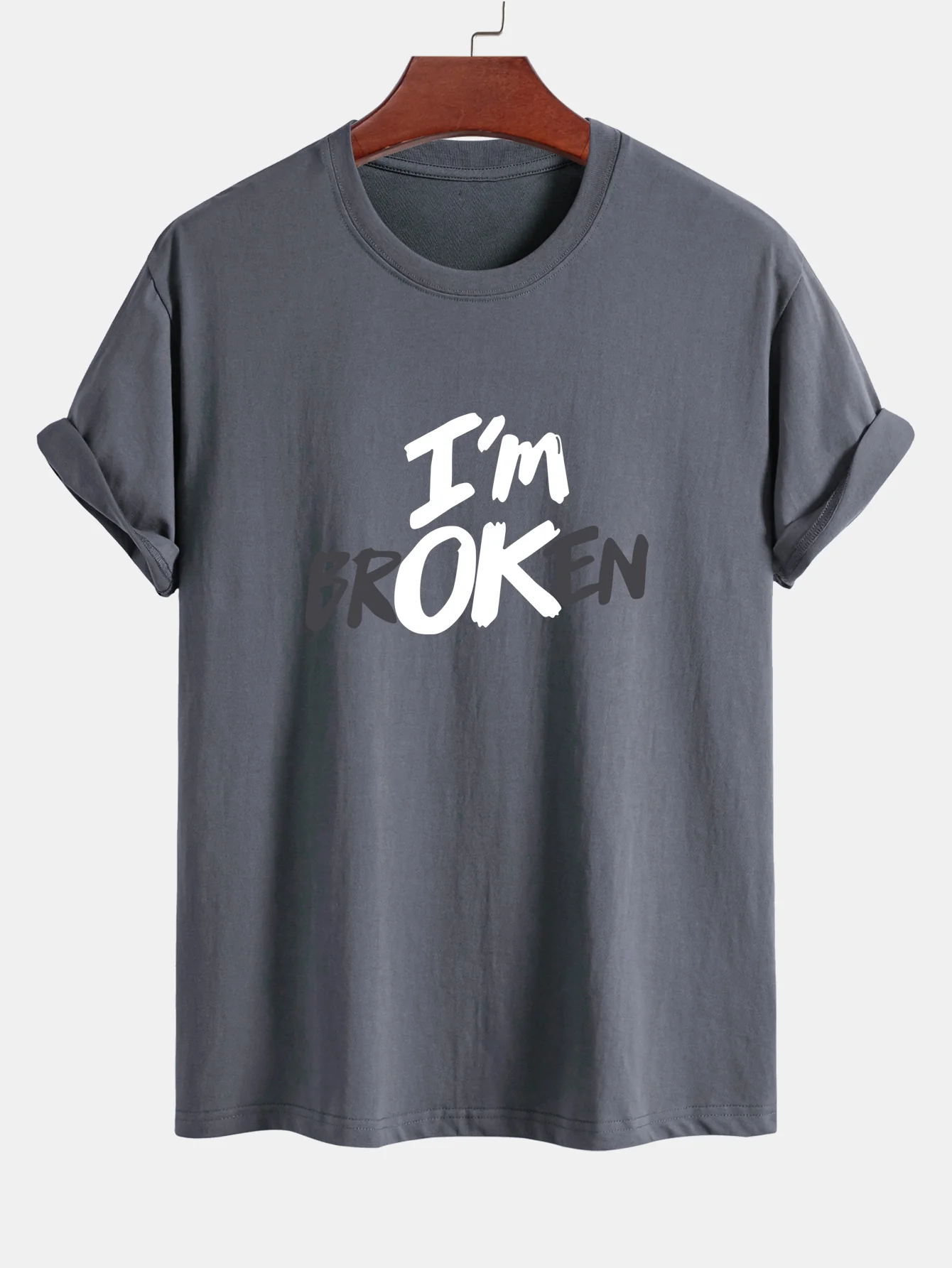 Regular Fit I'm Broken Print Baumwoll-T-Shirt - Image 7