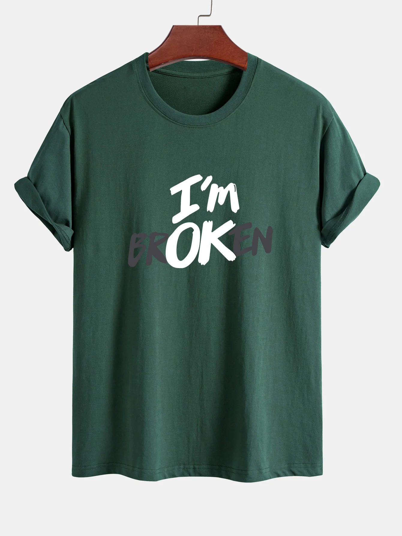 Regular Fit I'm Broken Print Baumwoll-T-Shirt - Image 8