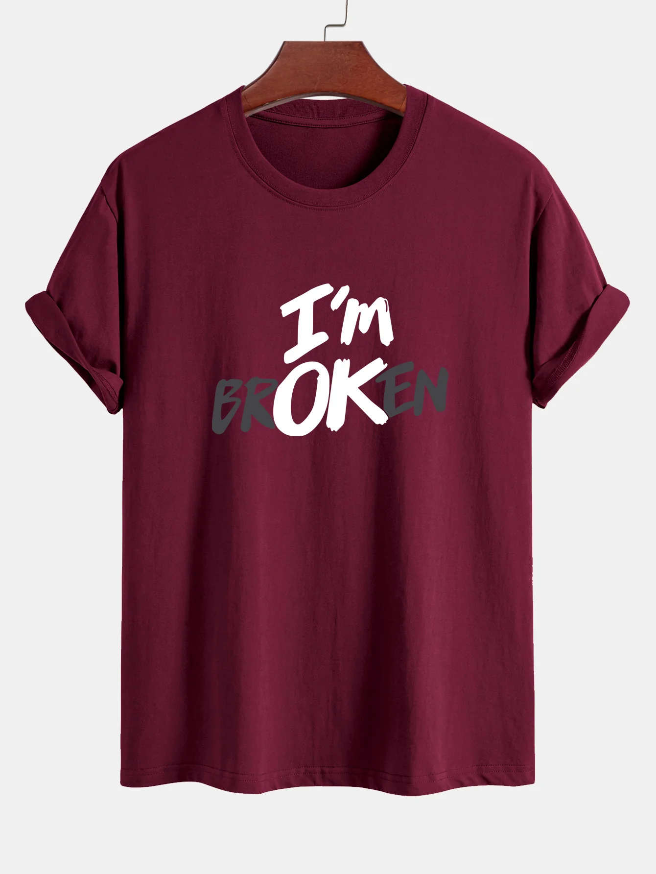 Regular Fit I'm Broken Print Baumwoll-T-Shirt - Image 9