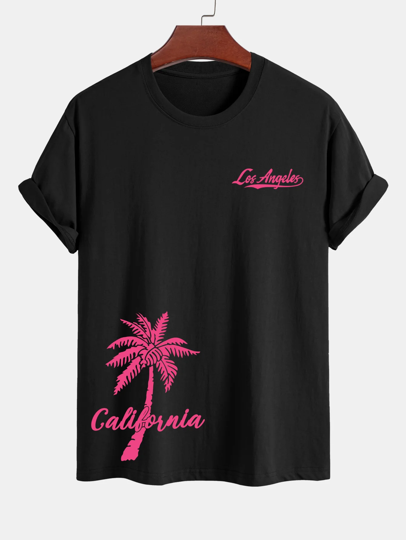 Regular Fit – Baumwolle mit Palmenprint in Los Angeles <tc>T-Shirt</tc> &amp; Badeshorts - Image 2