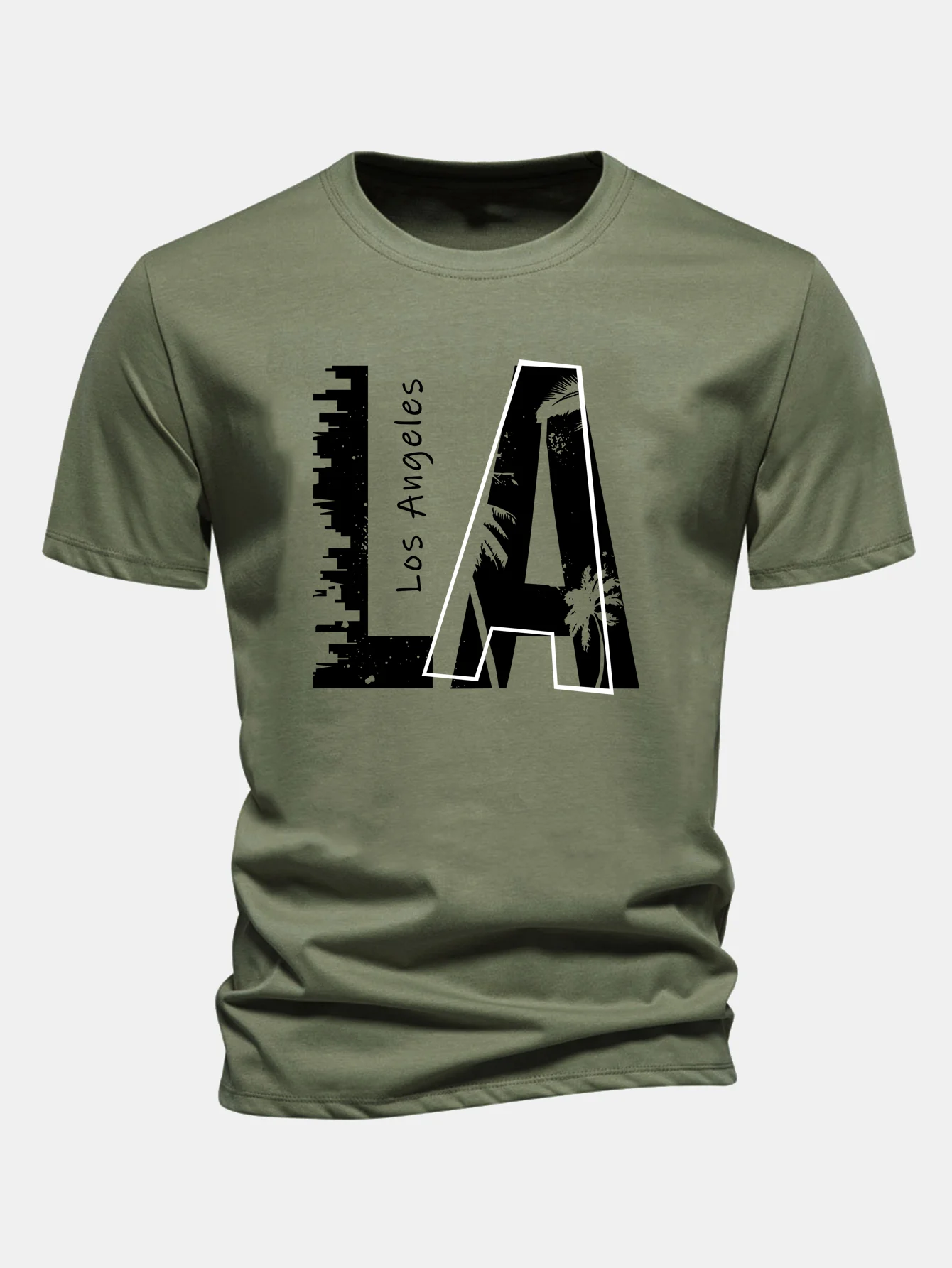 Regular Fit Los Angeles Print Cotton T-Shirt - Image 11