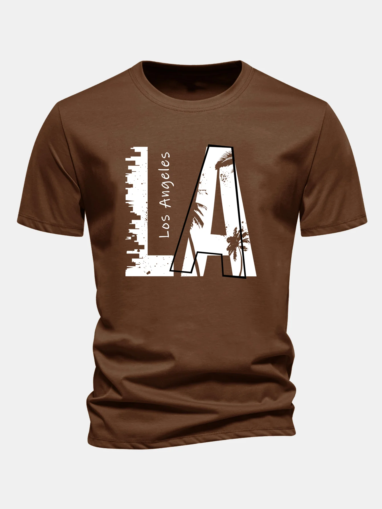 Regular Fit Los Angeles Print Cotton T-Shirt - Image 3