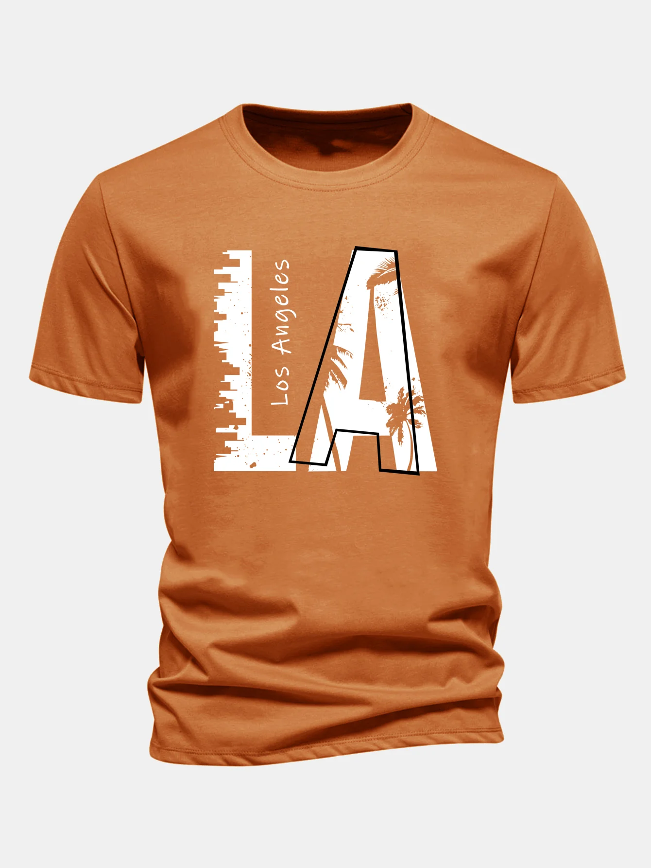 Regular Fit Los Angeles Print Cotton T-Shirt - Image 4