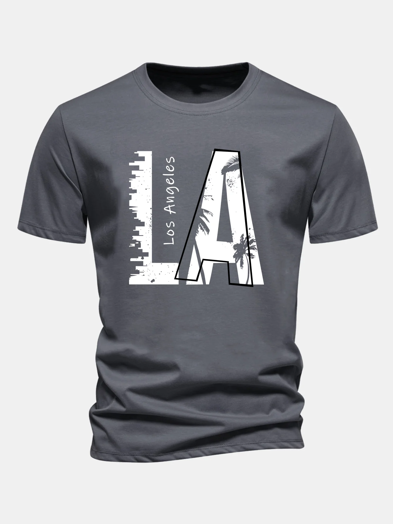 Regular Fit Los Angeles Print Cotton T-Shirt - Image 5