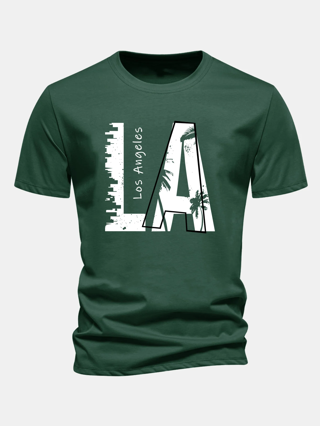 Regular Fit Los Angeles Print Cotton T-Shirt - Image 6