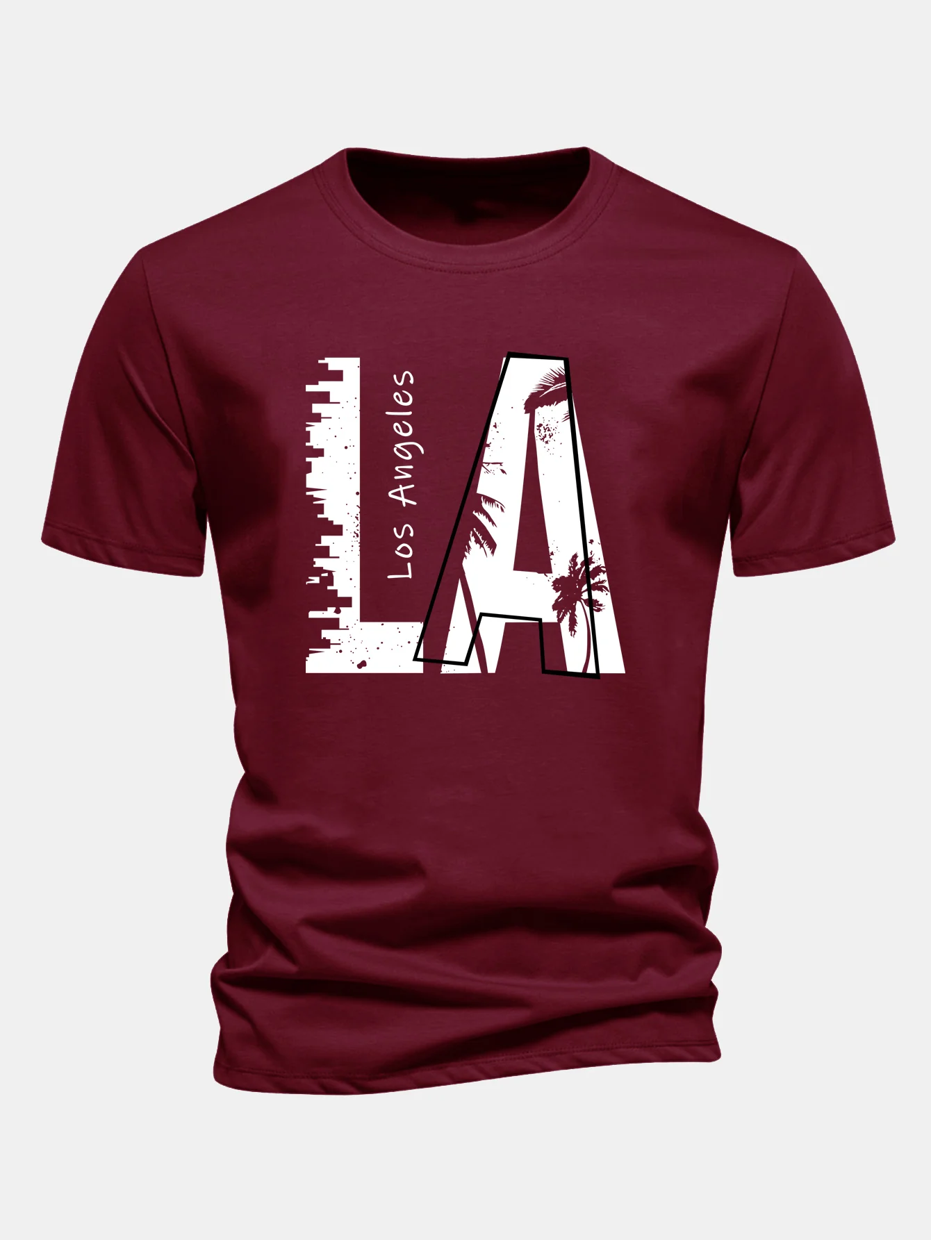 Regular Fit Los Angeles Print Cotton T-Shirt - Image 7