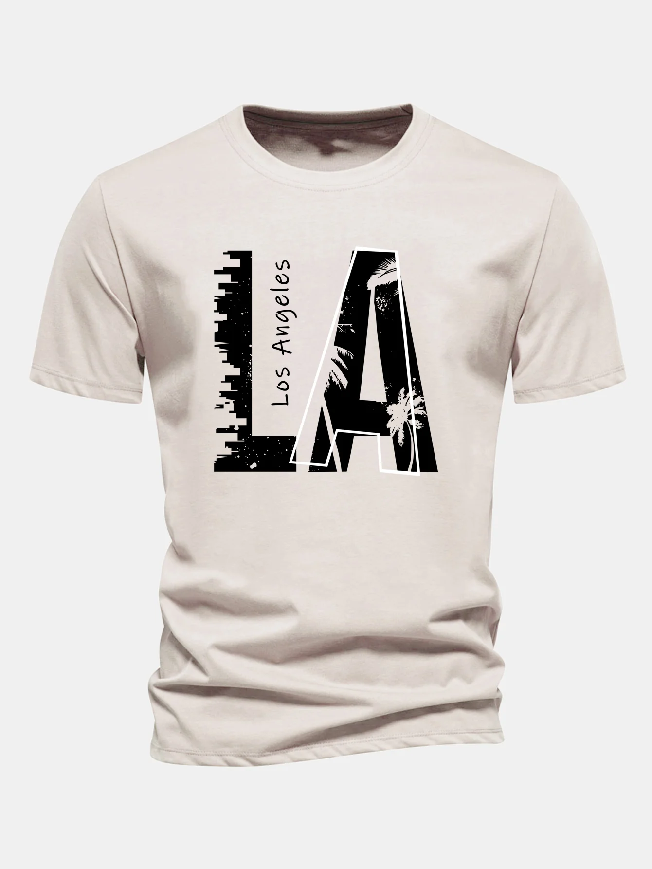 Regular Fit Los Angeles Print Cotton T-Shirt - Image 8