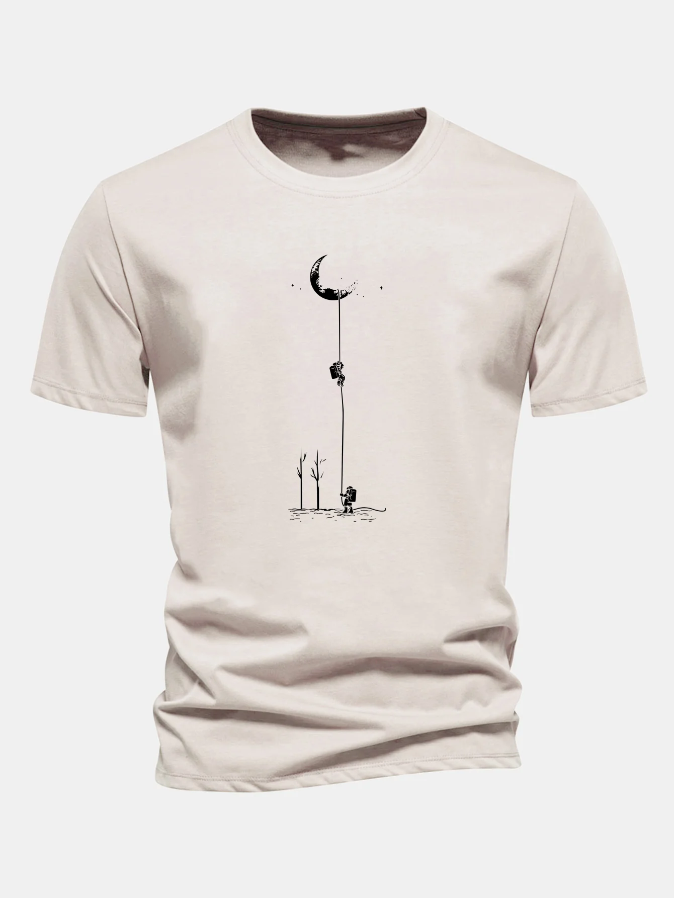 Regular Fit Lunar Astronaut Print Cotton T-Shirt - Image 10