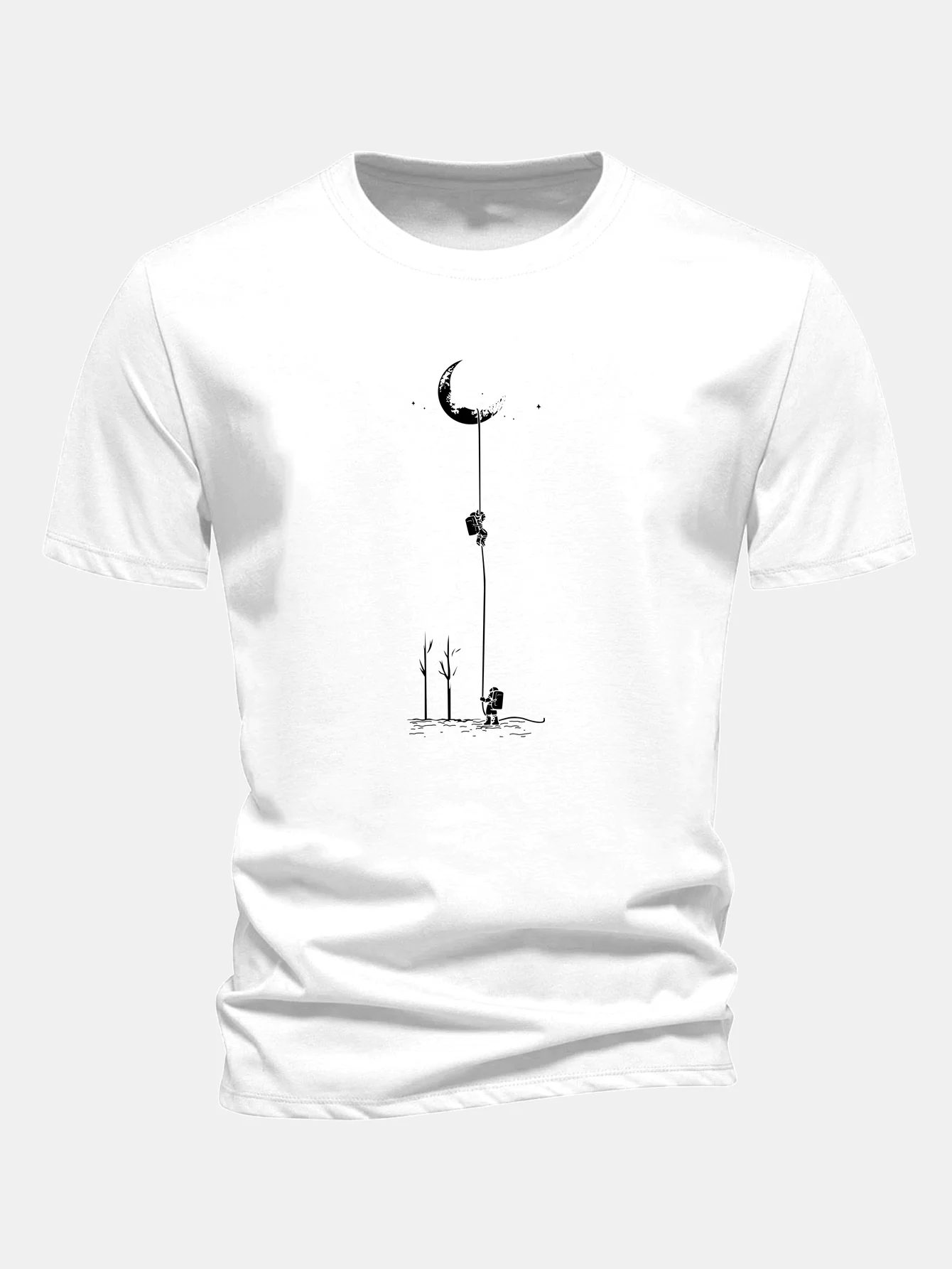 Regular Fit Lunar Astronaut Print Cotton T-Shirt - Image 5