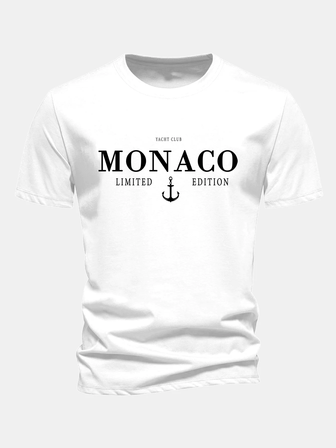 Regular Fit Monaco Slogan Baumwoll-T-Shirt - Image 3