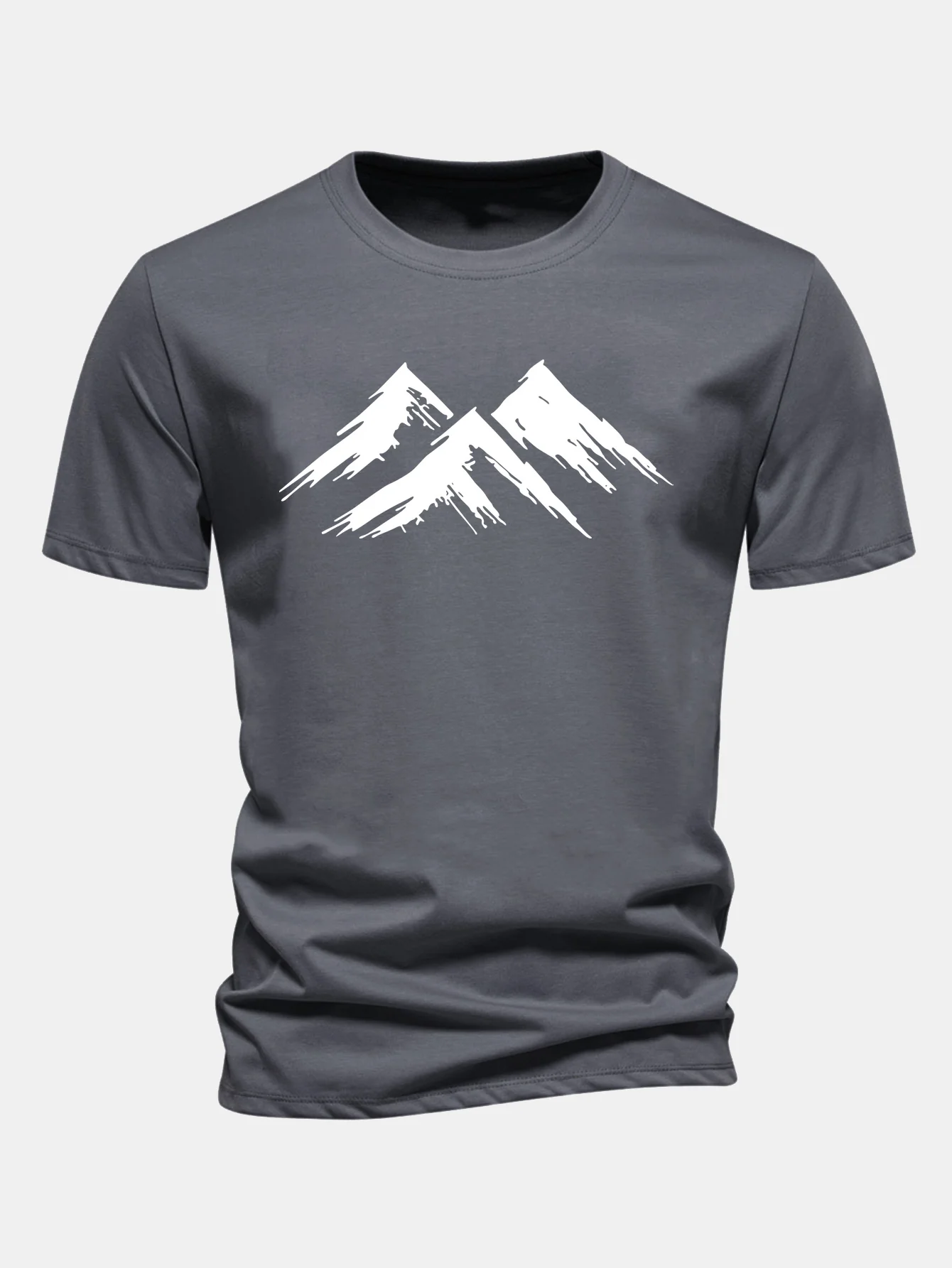 Regular Fit Mountain Print Cotton T-Shirt - Image 5