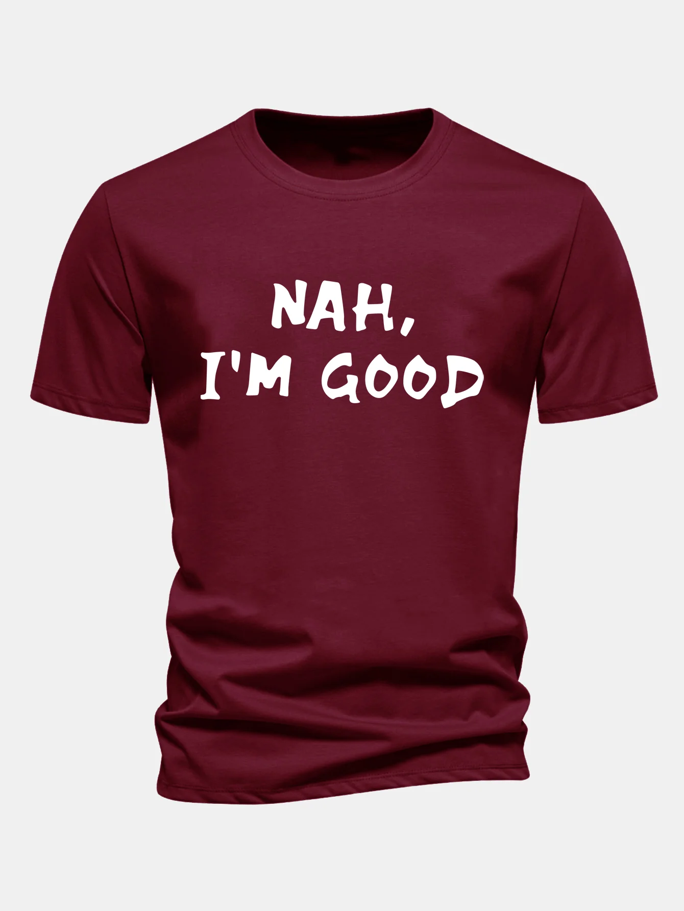 Regular Fit Nah I'm Good Bedrucktes Baumwoll-T-Shirt - Image 10