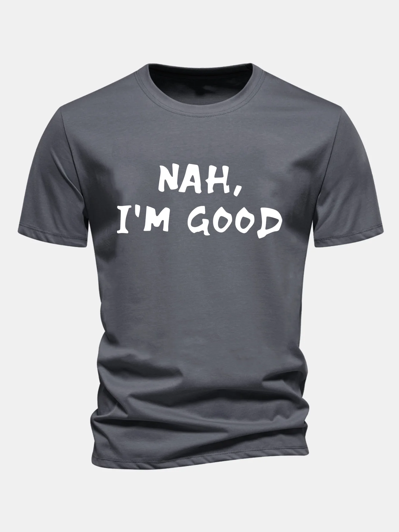Regular Fit Nah I'm Good Bedrucktes Baumwoll-T-Shirt - Image 11