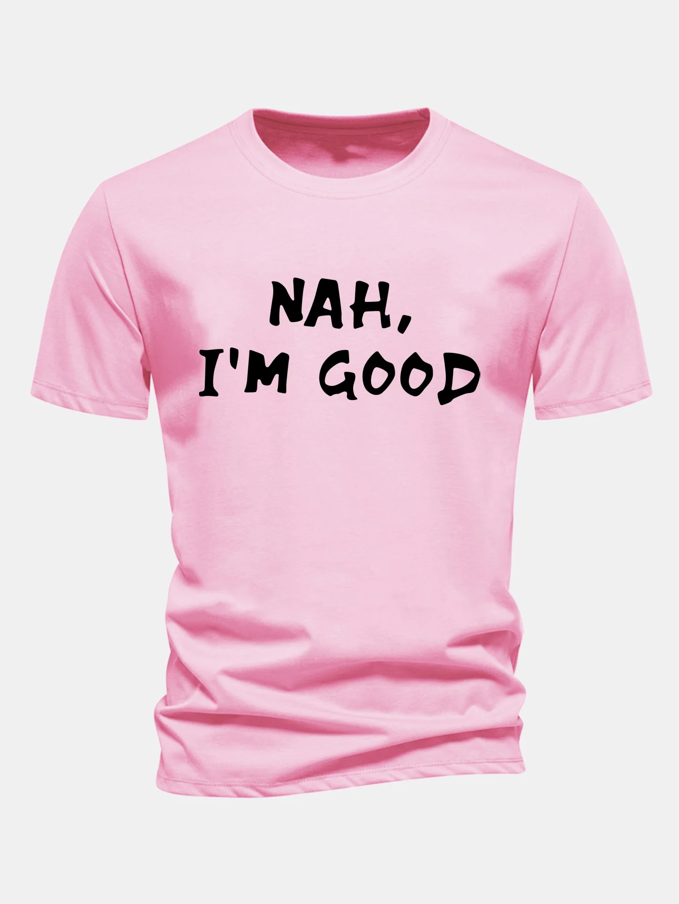 Regular Fit Nah I'm Good Bedrucktes Baumwoll-T-Shirt - Image 3