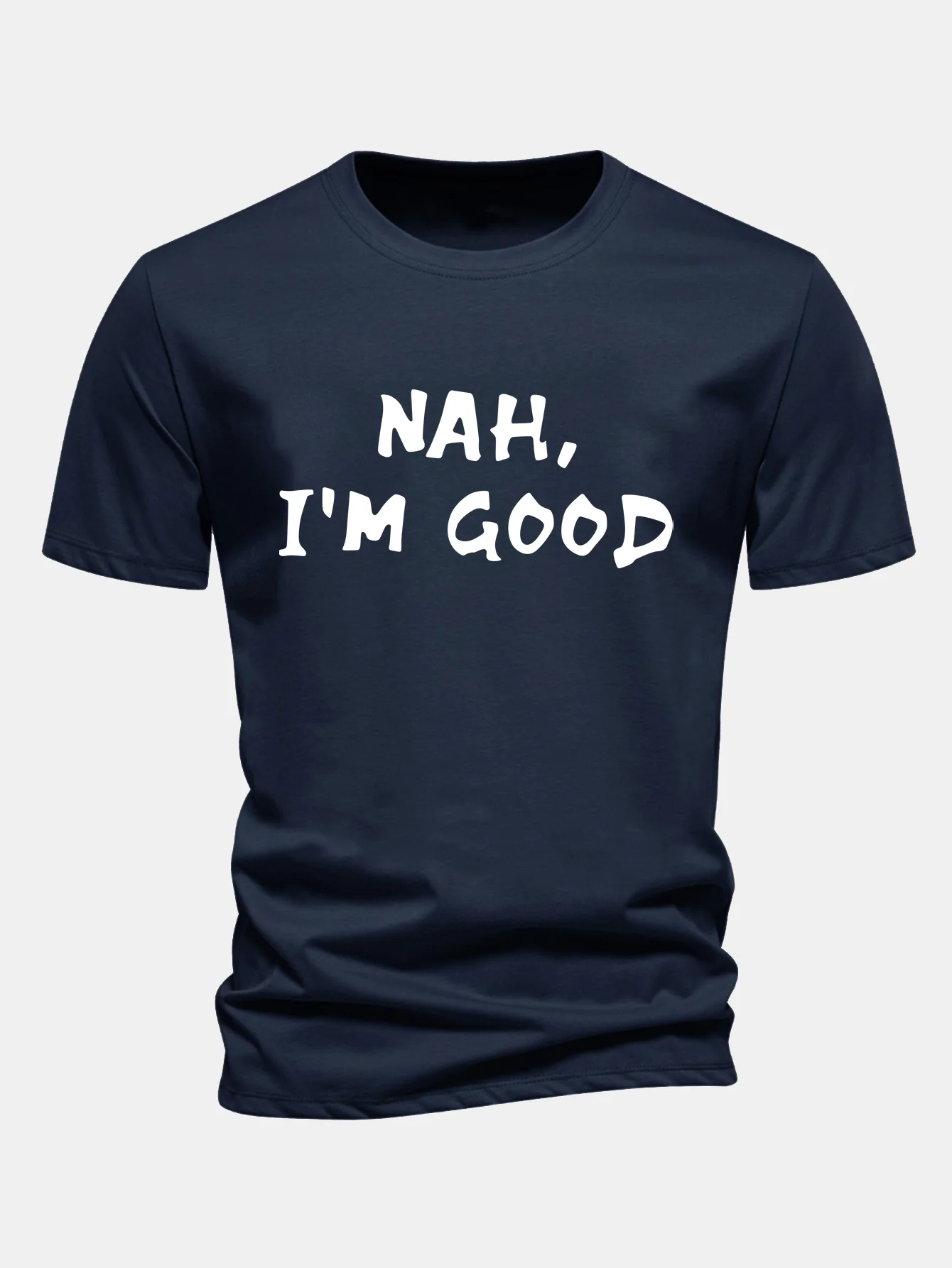 Regular Fit Nah I'm Good Bedrucktes Baumwoll-T-Shirt - Image 6