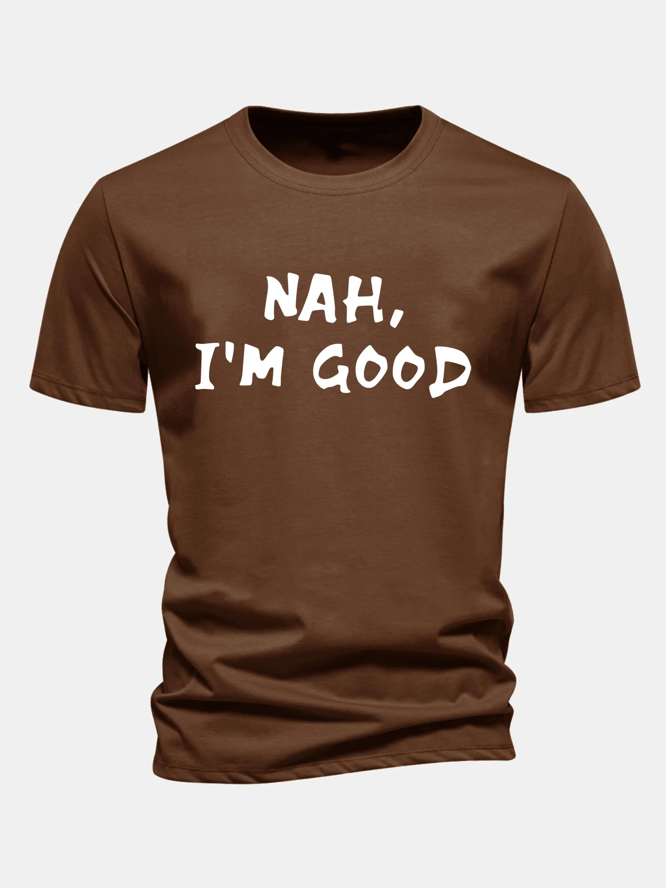 Regular Fit Nah I'm Good Bedrucktes Baumwoll-T-Shirt - Image 7