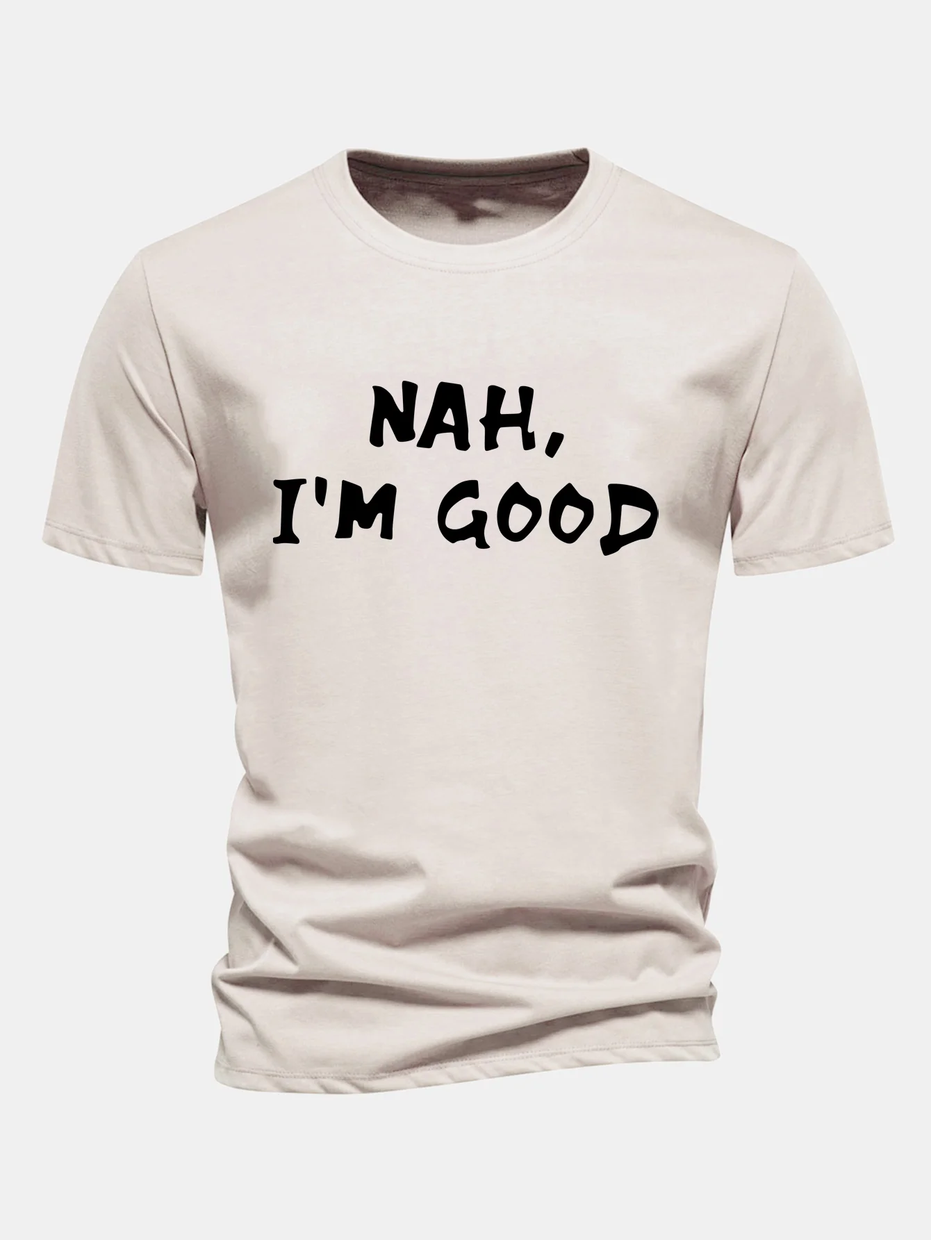 Regular Fit Nah I'm Good Bedrucktes Baumwoll-T-Shirt - Image 8