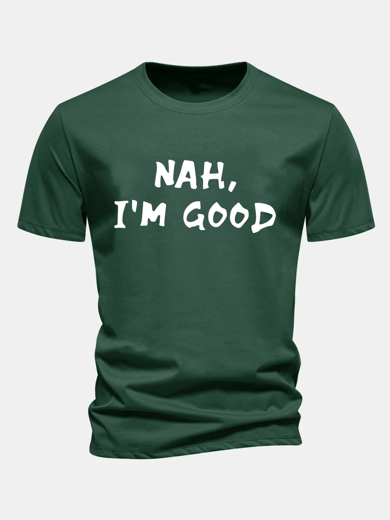 Regular Fit Nah I'm Good Bedrucktes Baumwoll-T-Shirt - Image 9