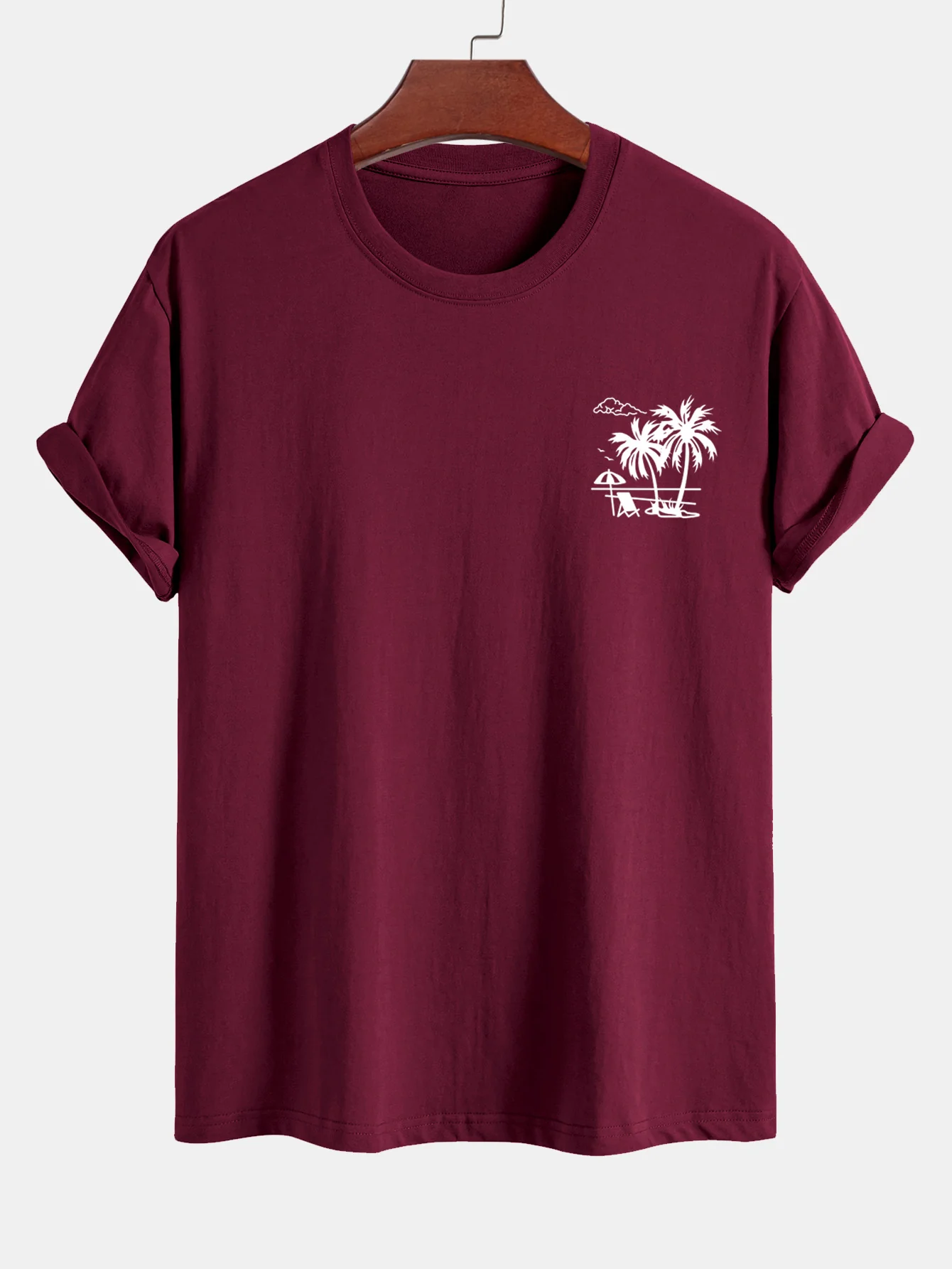 Reguläre Passform Baumwoll-T-Shirt mit Palmenbaum-Print - Image 10