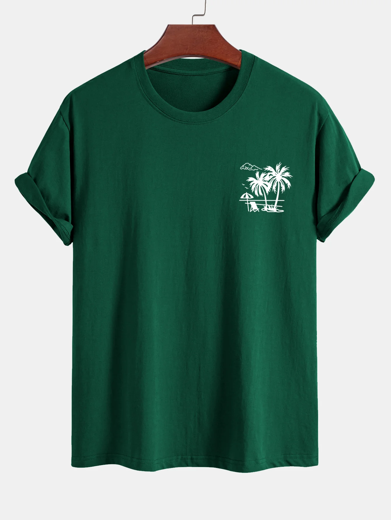Reguläre Passform Baumwoll-T-Shirt mit Palmenbaum-Print - Image 11