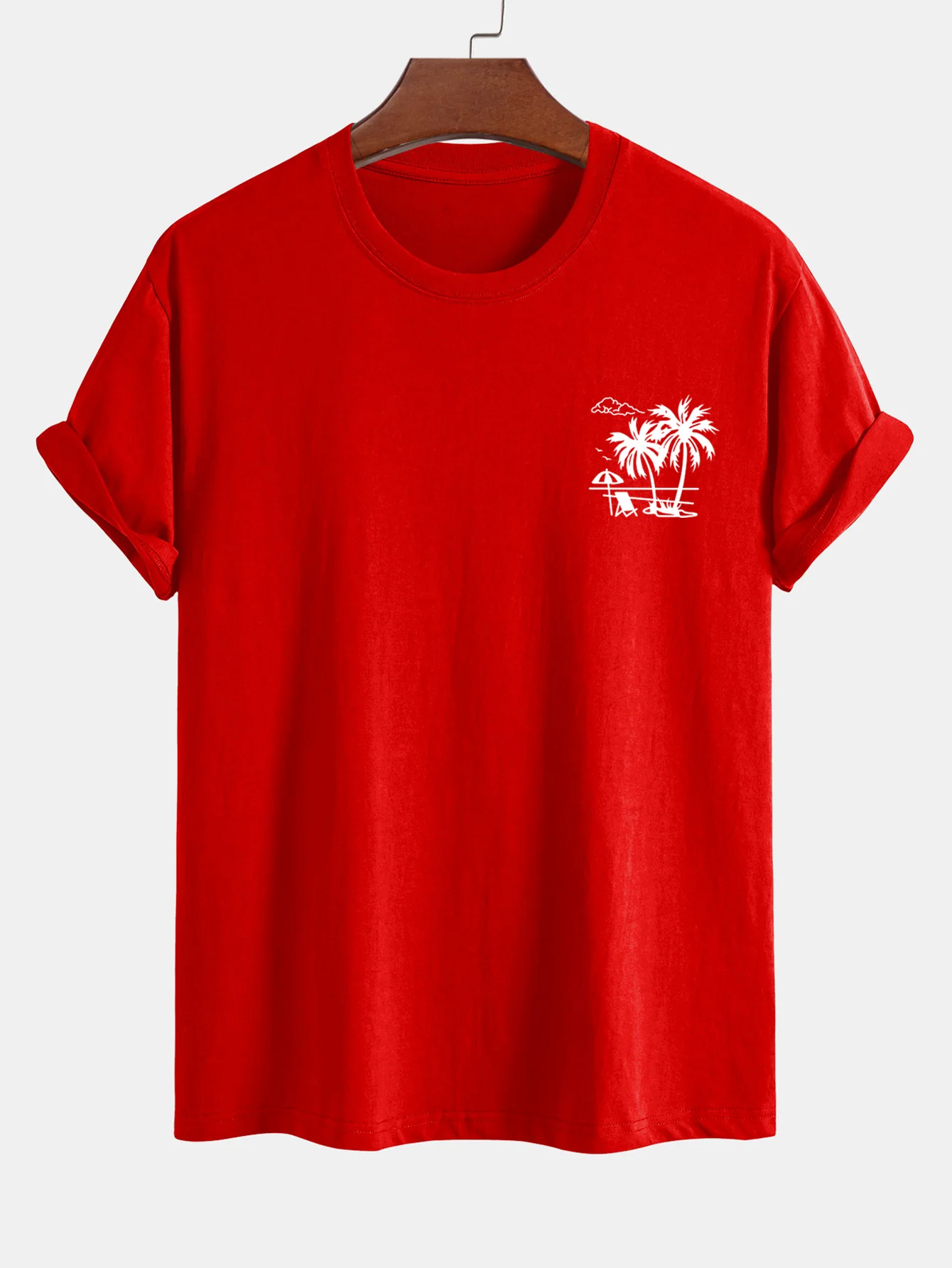 Reguläre Passform Baumwoll-T-Shirt mit Palmenbaum-Print - Image 16