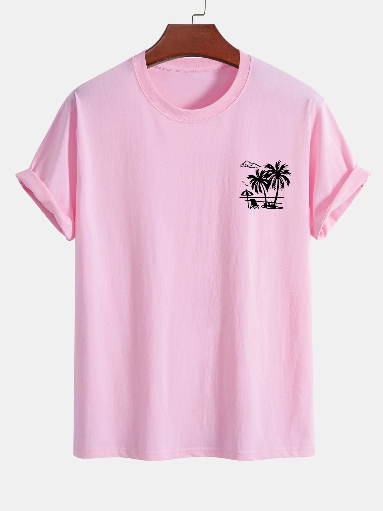Reguläre Passform Baumwoll-T-Shirt mit Palmenbaum-Print - Image 2