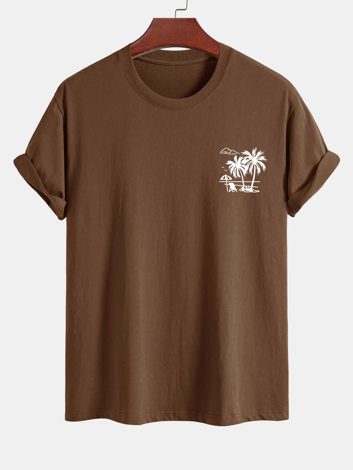 Reguläre Passform Baumwoll-T-Shirt mit Palmenbaum-Print - Image 6