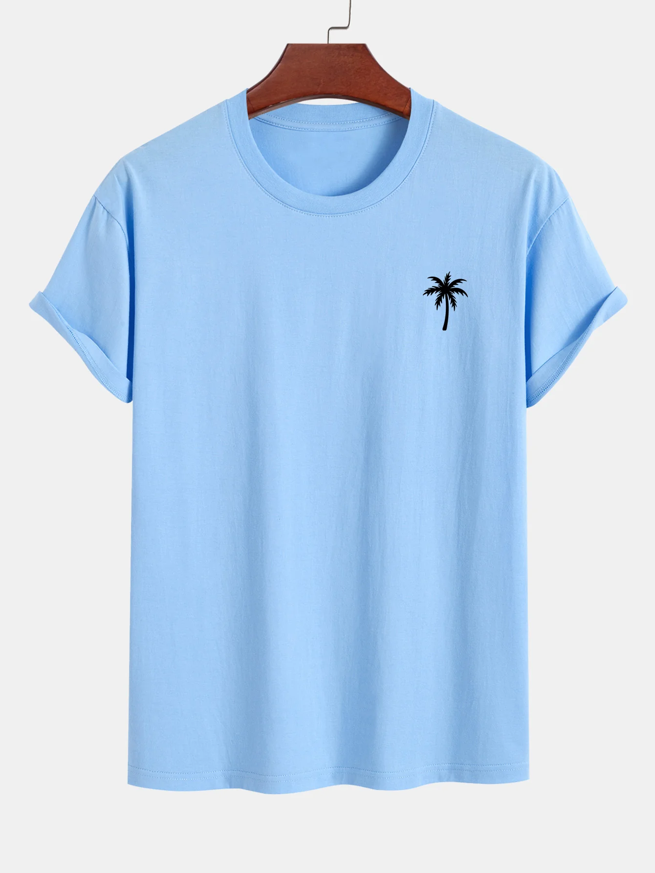 Regular Fit Palm Tree Print Cotton T-Shirt - Image 12