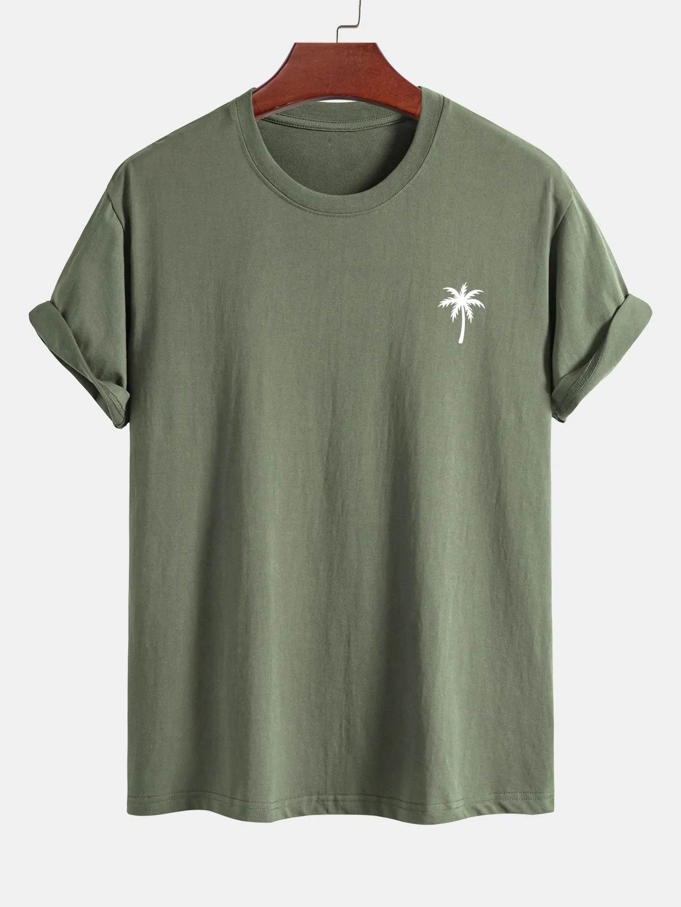 Regular Fit Palm Tree Print Cotton T-Shirt - Image 13