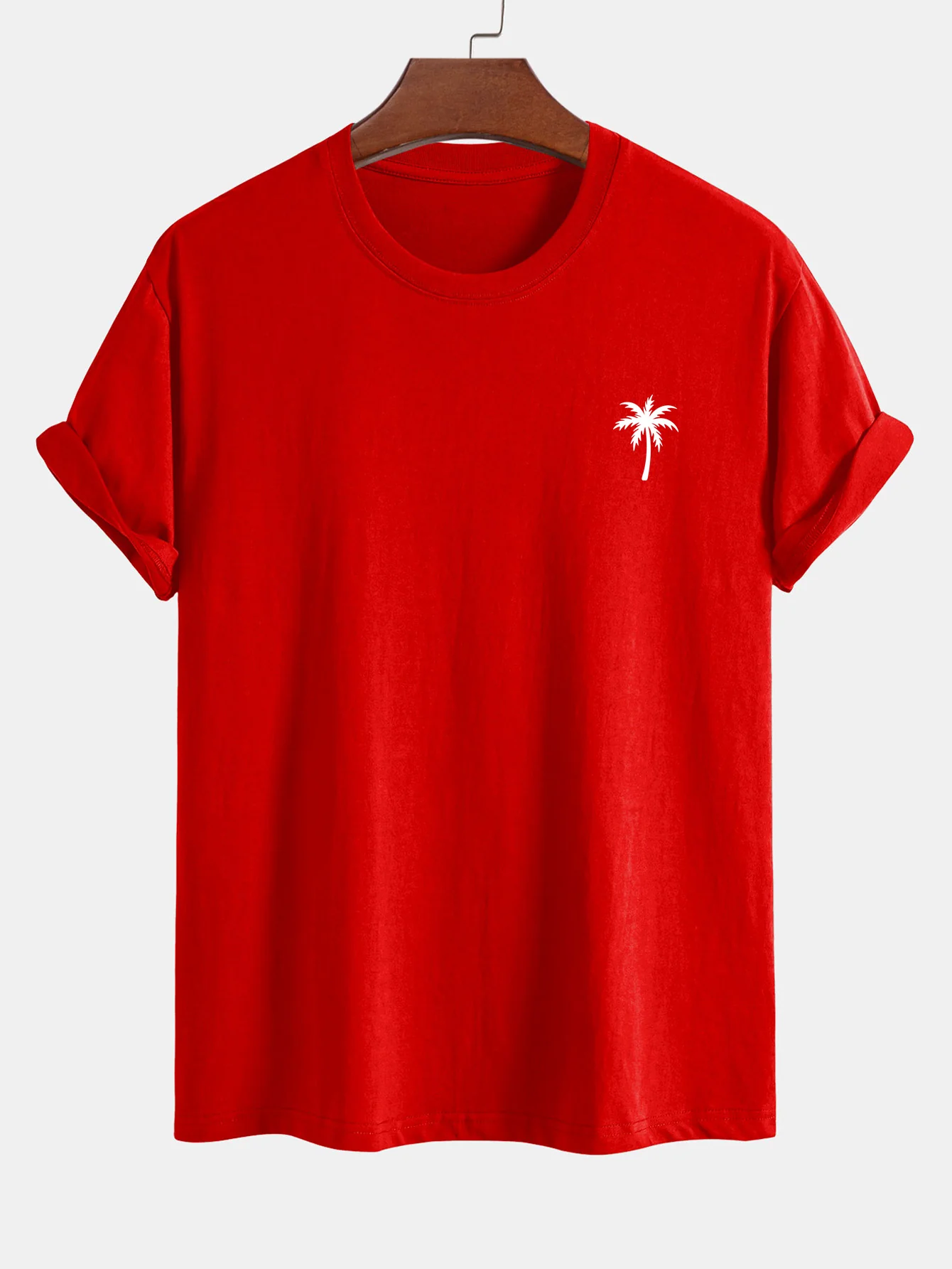 Regular Fit Palm Tree Print Cotton T-Shirt - Image 14