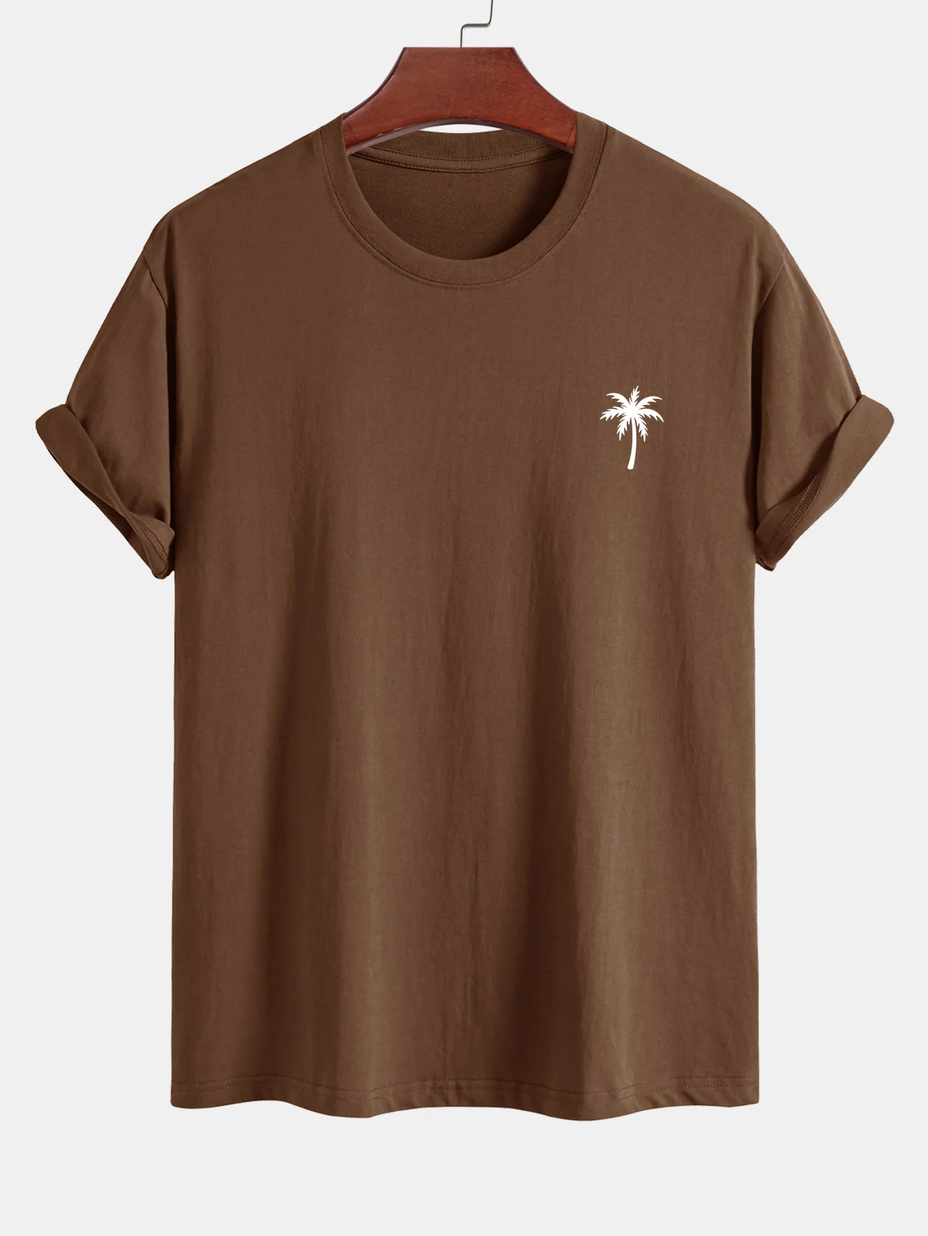 Regular Fit Palm Tree Print Cotton T-Shirt - Image 3