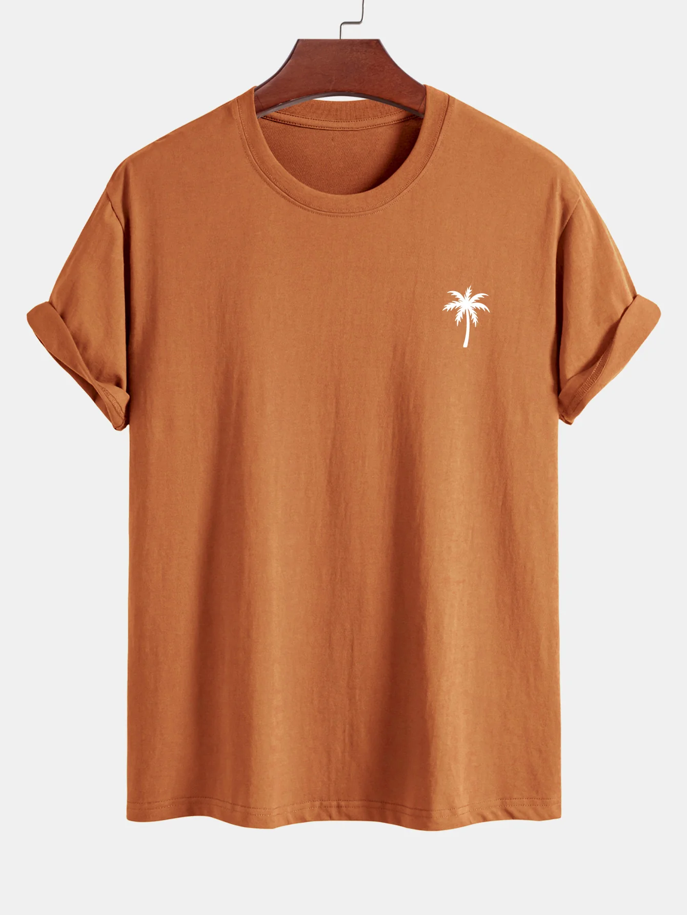 Regular Fit Palm Tree Print Cotton T-Shirt - Image 5