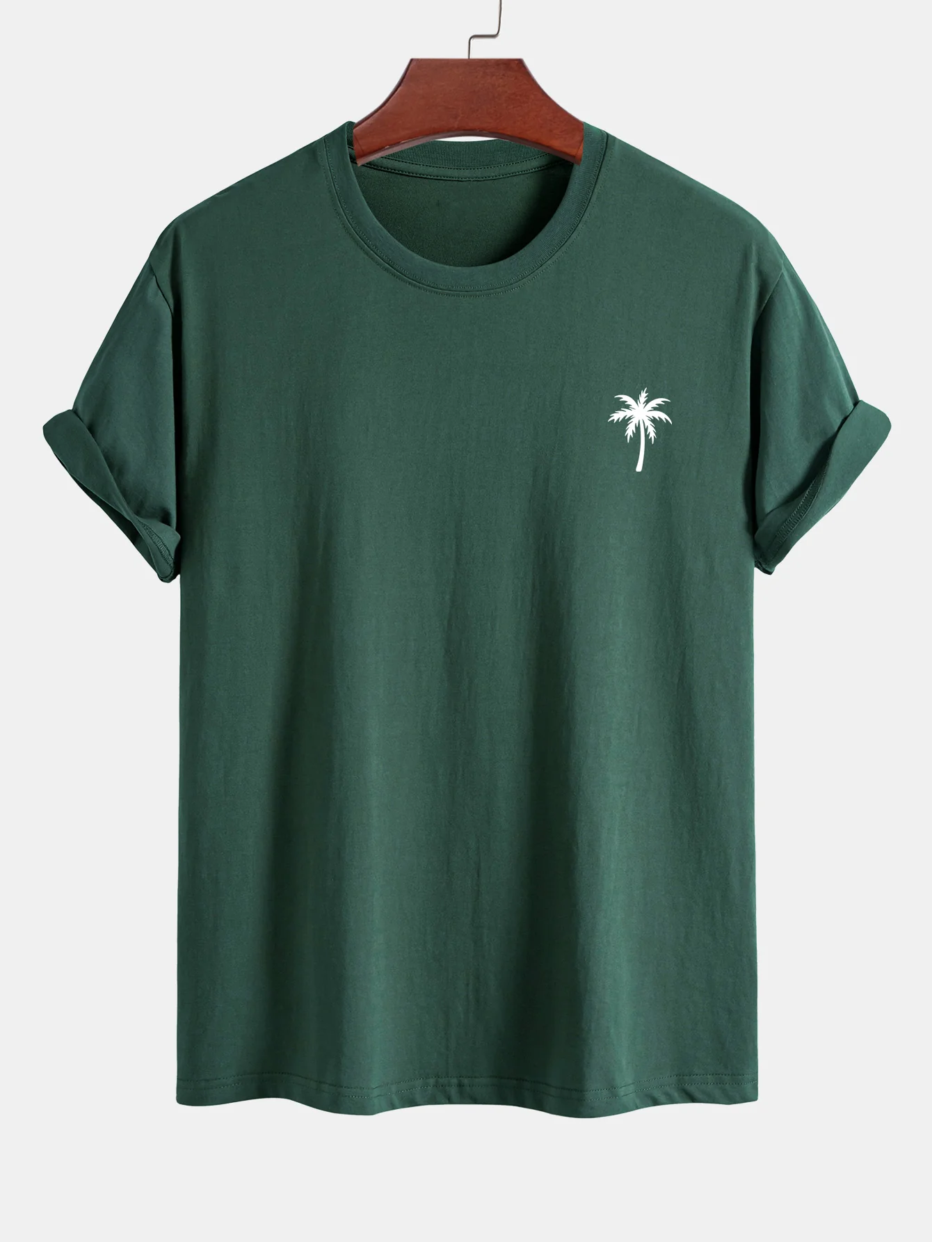 Regular Fit Palm Tree Print Cotton T-Shirt - Image 7